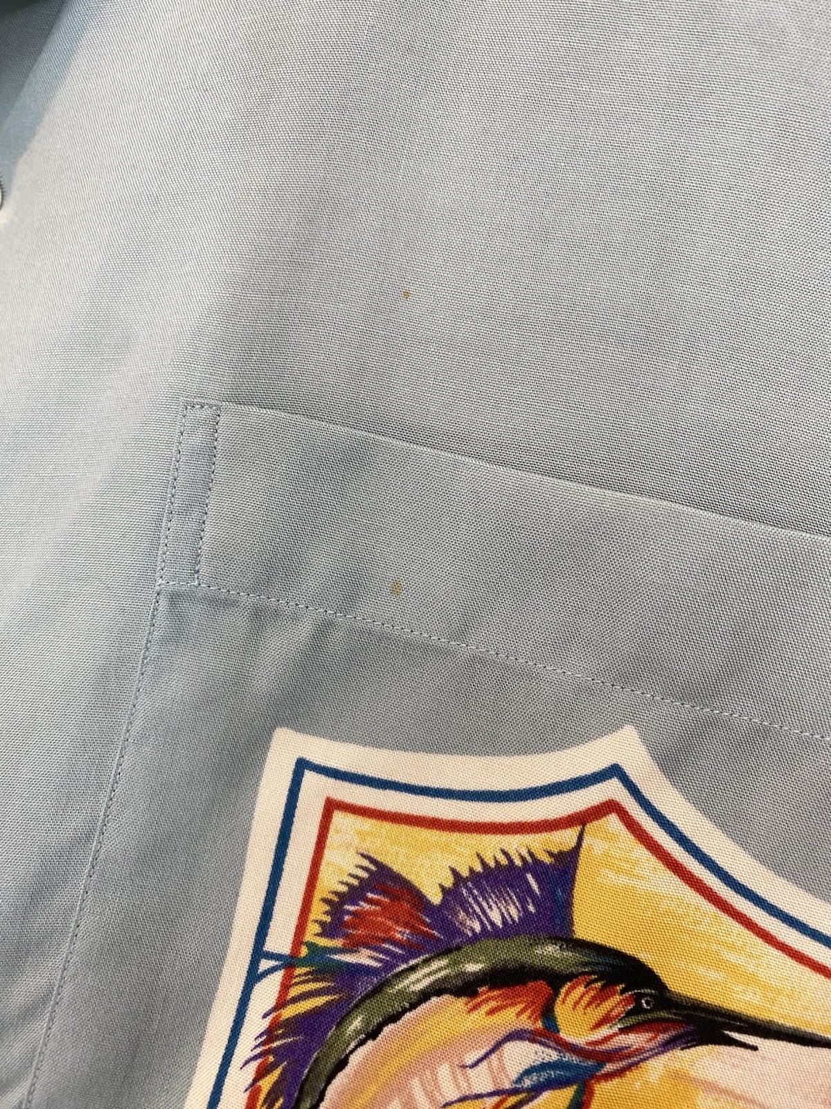Polo Ralph Lauren Sportsman Marlin Swordfish 100% Rayon Button Down Shirt Rare!