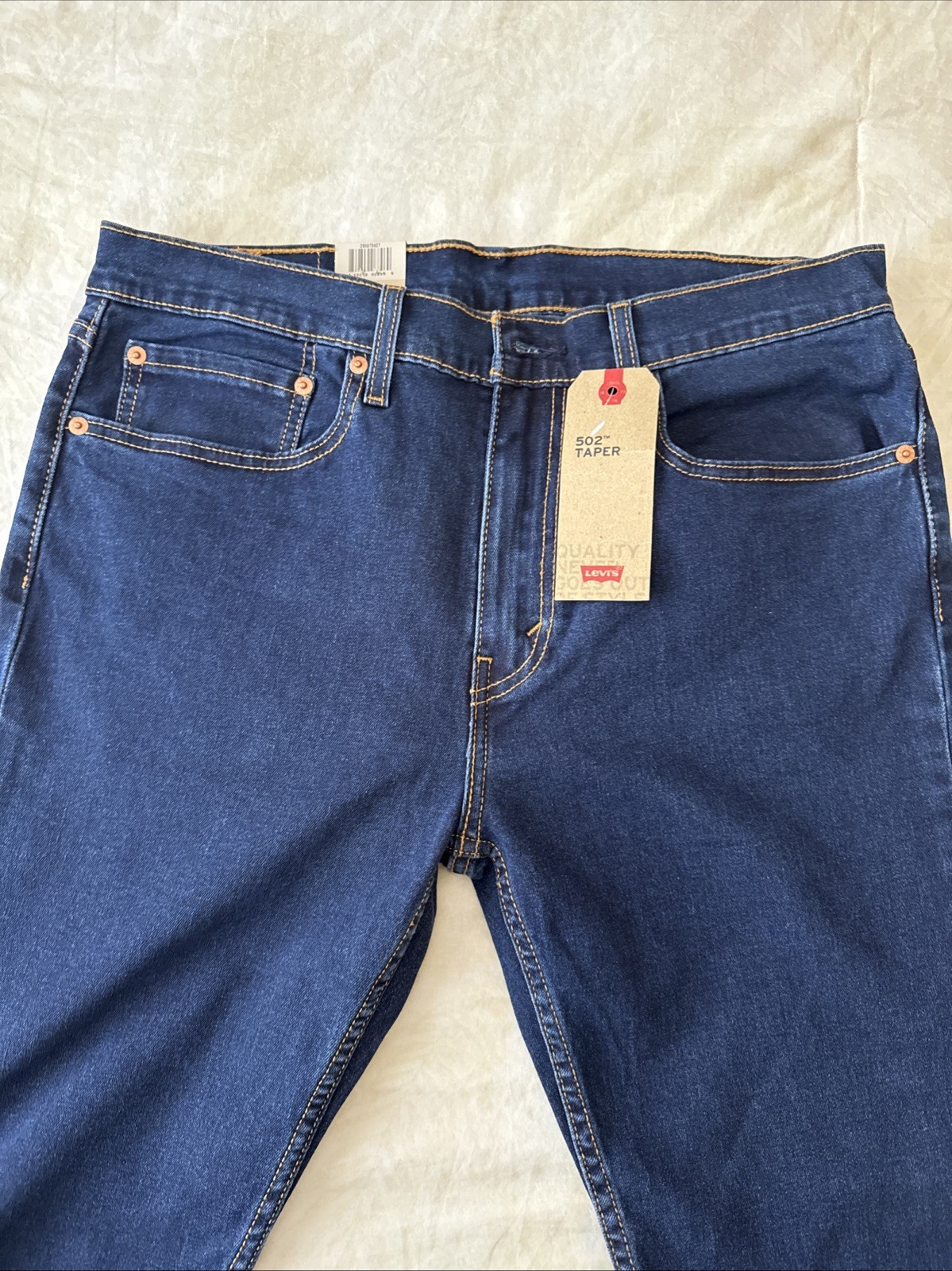 Levi’s 502 Regular Fit Zip Fly Tapered Denim Jeans 34X32 Men’s Dark Blue Stretch