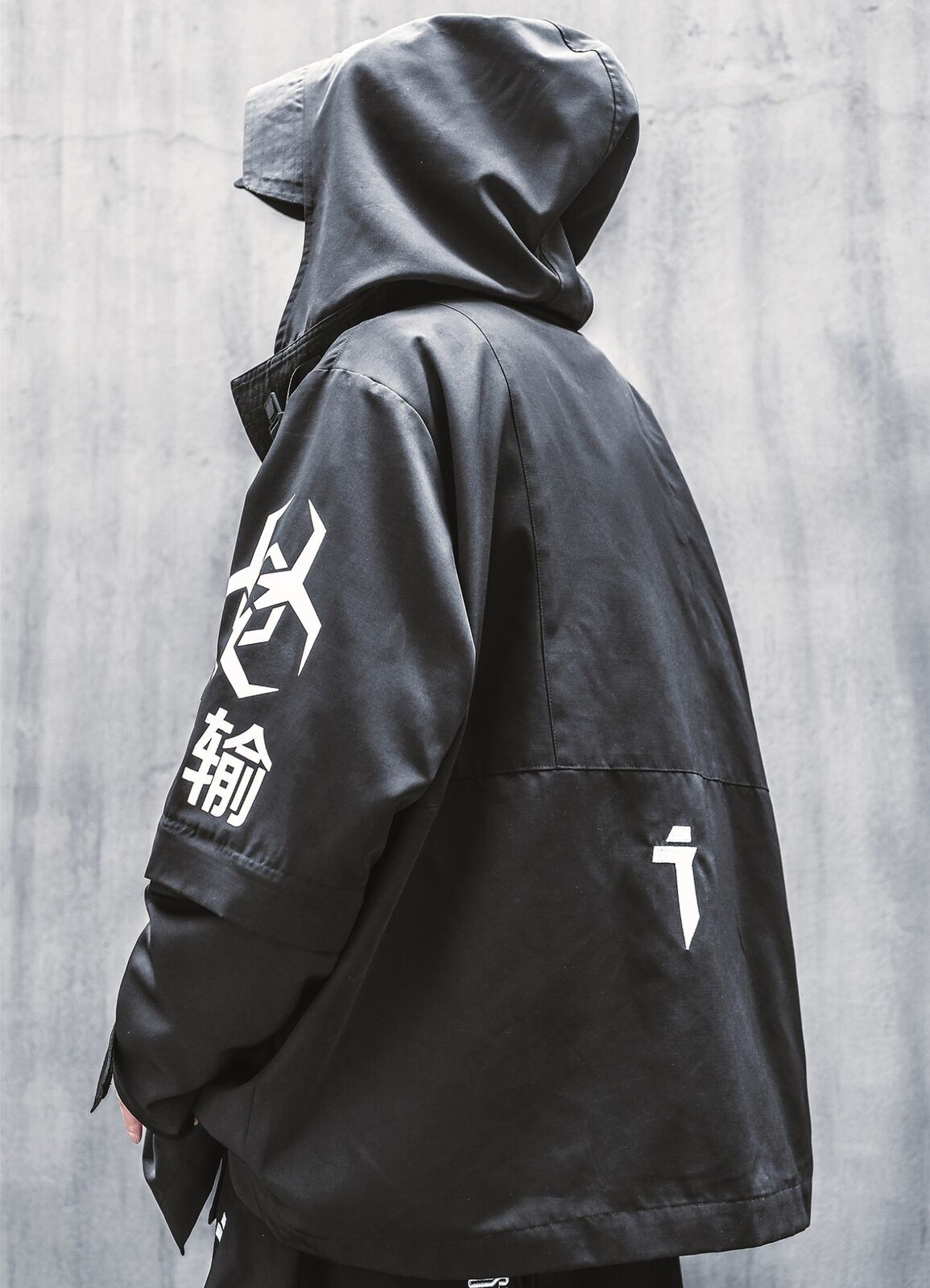 Niepce Techwear Atom Bomb Cyberpunk Windbreaker Urban Hip Hop Hooded Coat Jacket