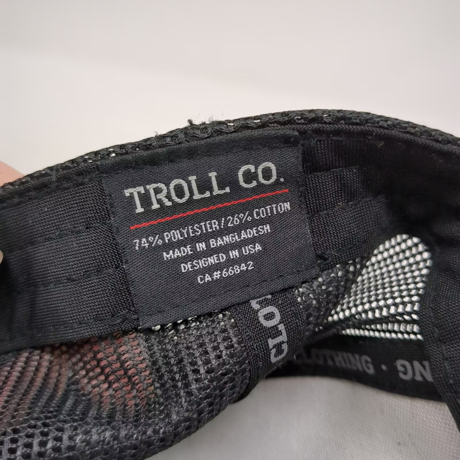Troll Co Trucker Hat Black White Snapback OS Support Blue Collar Mesh Patch