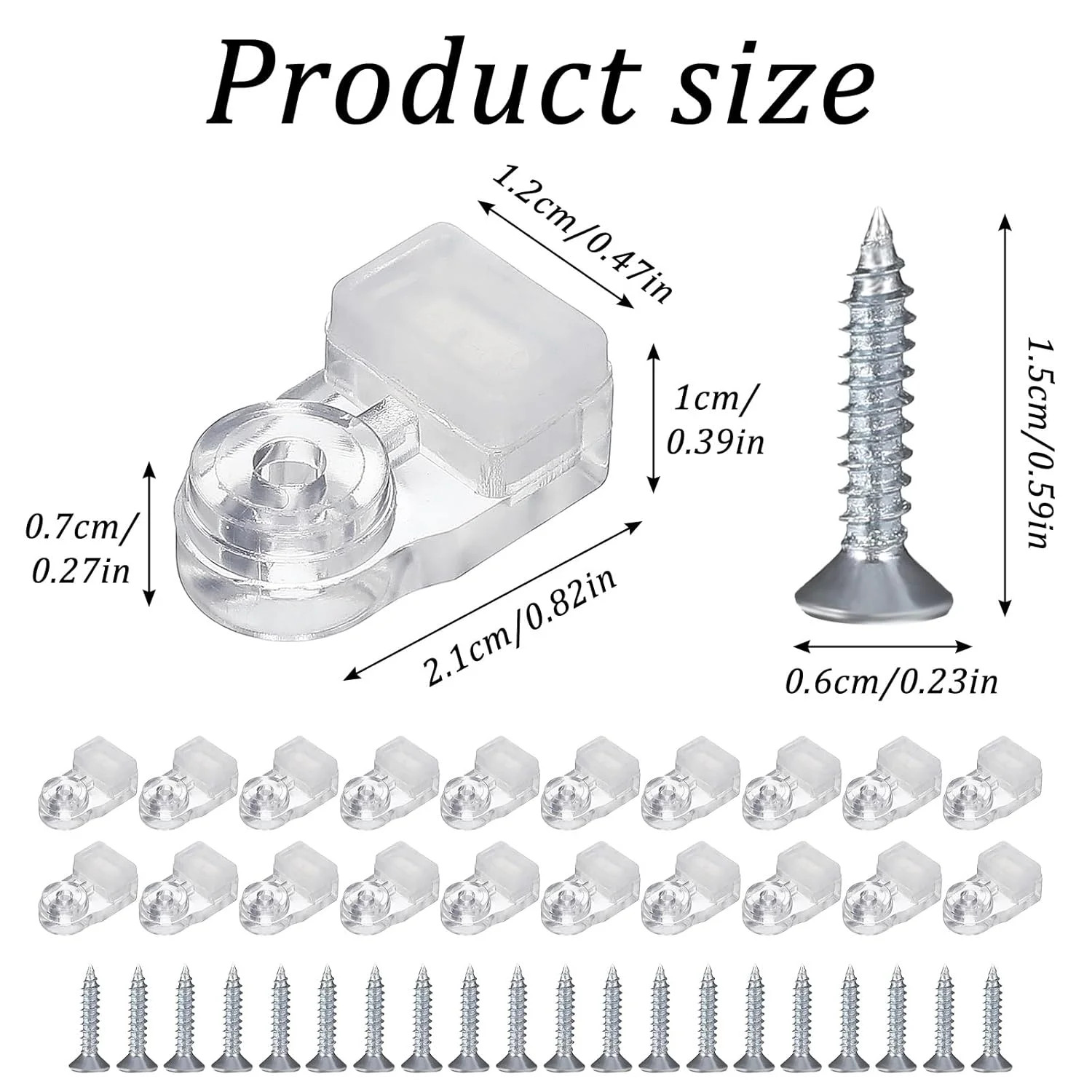 20 Pcs Glass Retainer Clips Mirror Holder Clips Plastic Glass Panel Clip with Sc