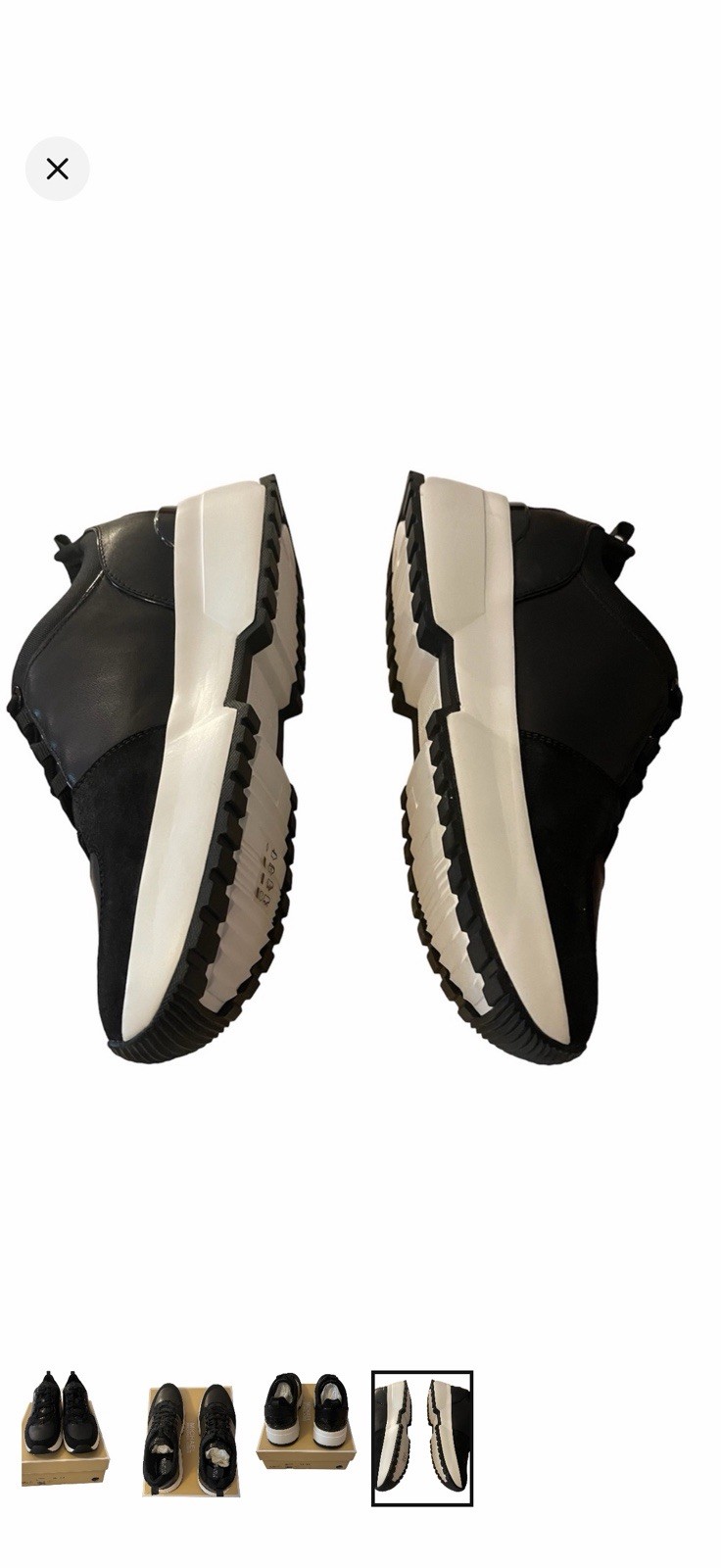 Michael Kors Cosmo Trainer Leather Low Top Sneakers Black/White 43F8CSFS3L