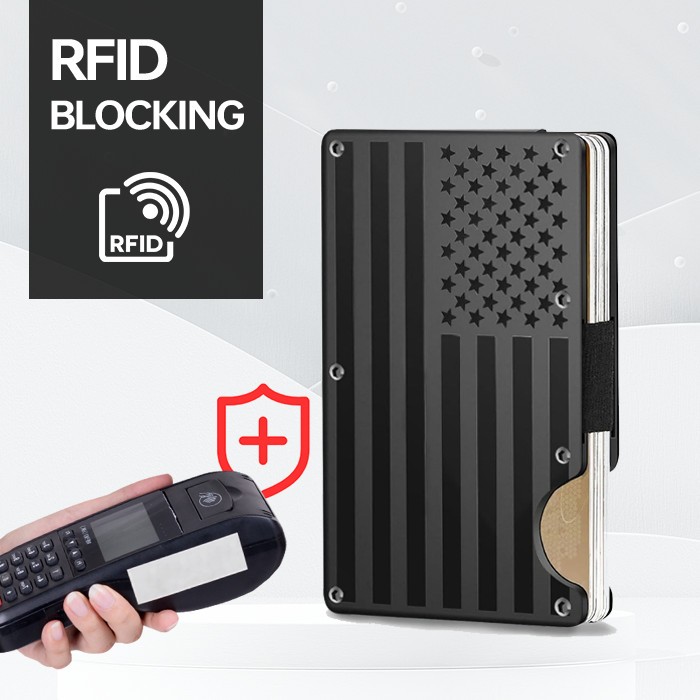 RFID Blocking Minimalist Credit Card Holder & Money Clip Wallet for Men