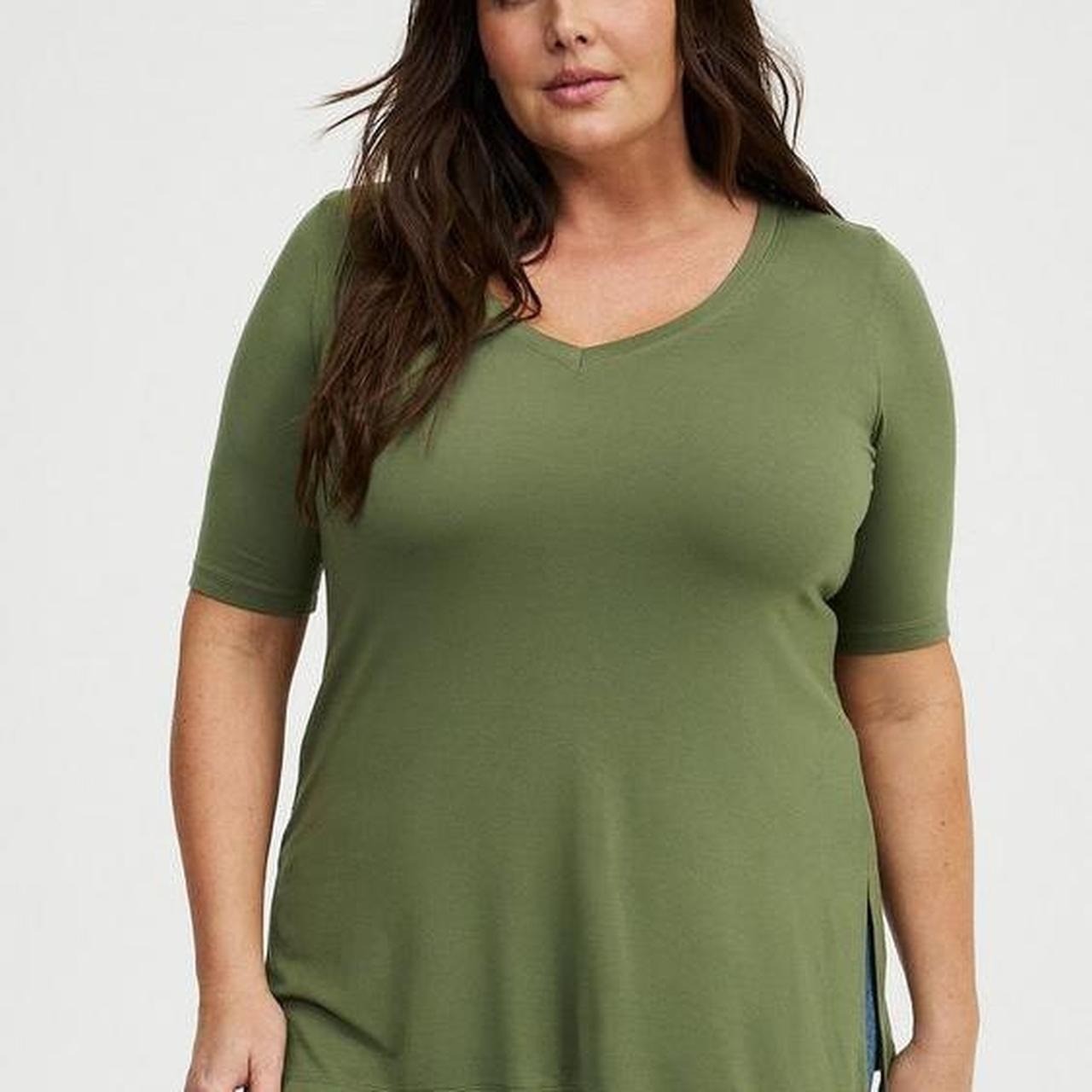Torrid Green plus size side slit top NWT size 1