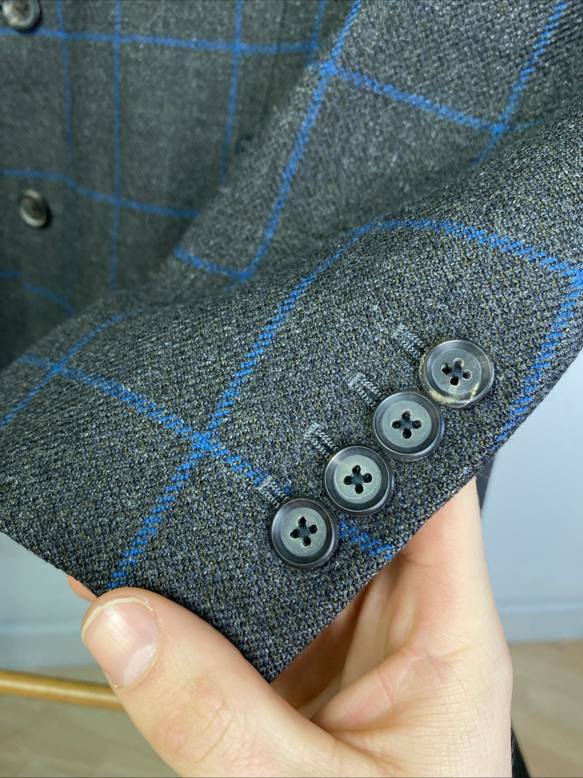 Walker Slater BESPOKE Tweed Handmade Windowpane Shooting Jacket (46R) Scottish
