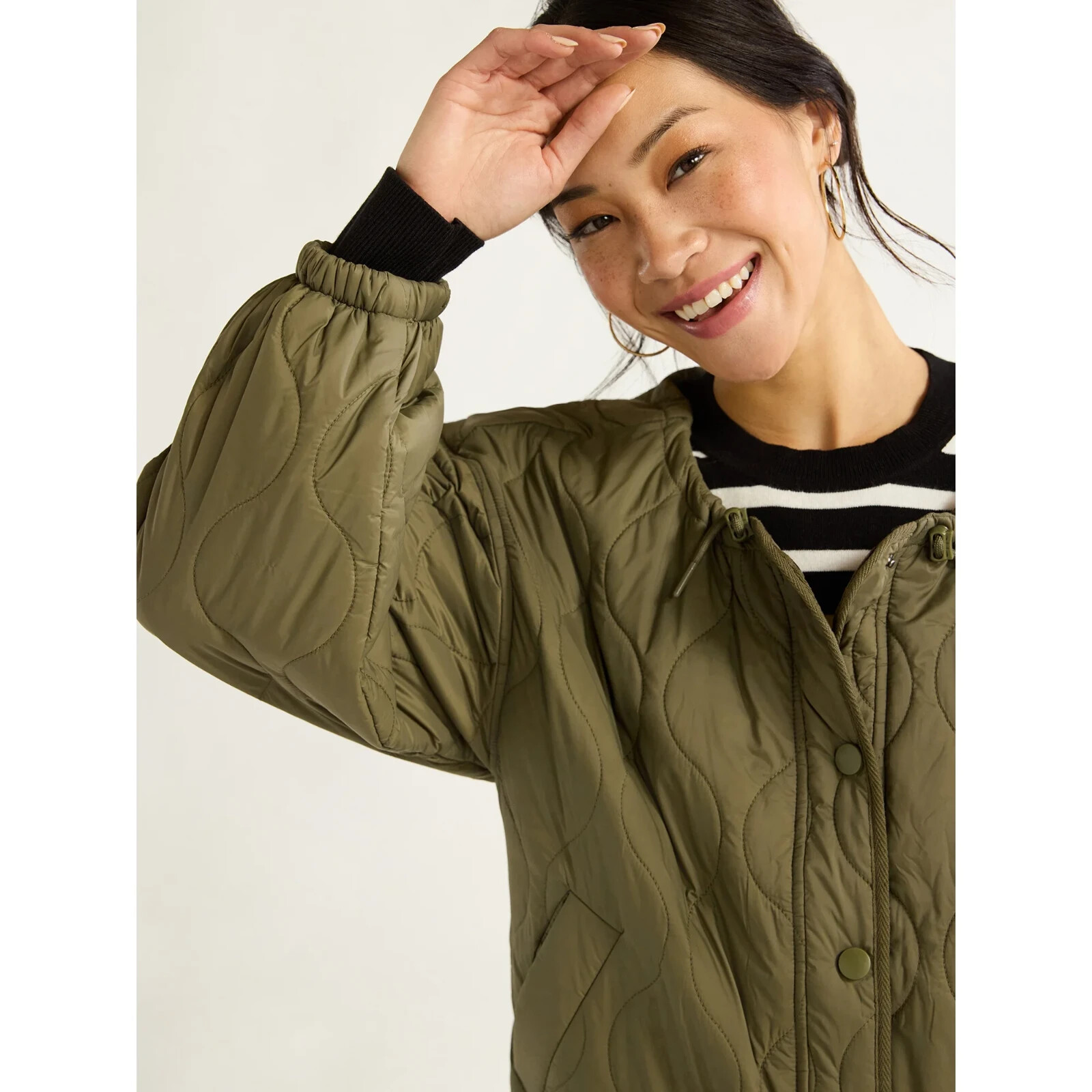 Free Assembly Women’s Quilted Parachute Jacket, XL