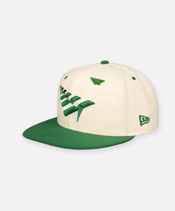 PAPER PLANES KELLY GREEN 9FIFTY CHROME WHITE HAT W GREY UNDERVISOR
