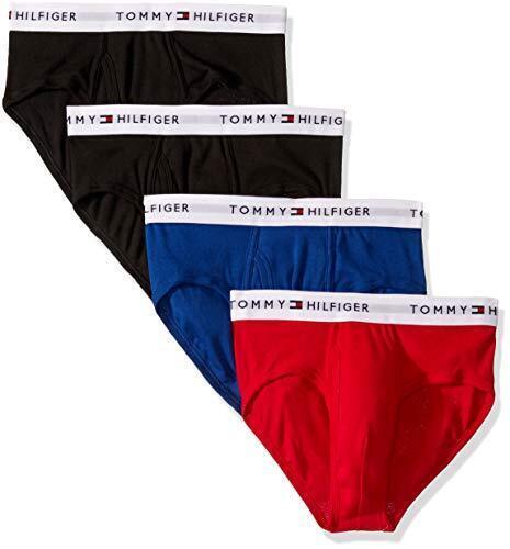 Tommy Hilfiger Four Pack Classic Cotton Briefs Underwear 4 Black Red Blue