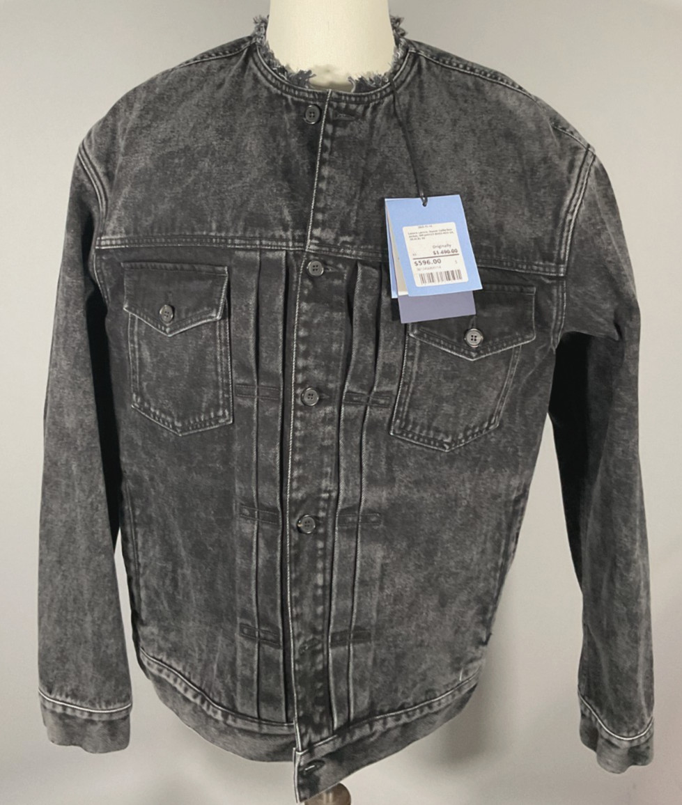 Lanvin Loose Fit Men’s Size 38 US Black Washed Denim Jacket NWT