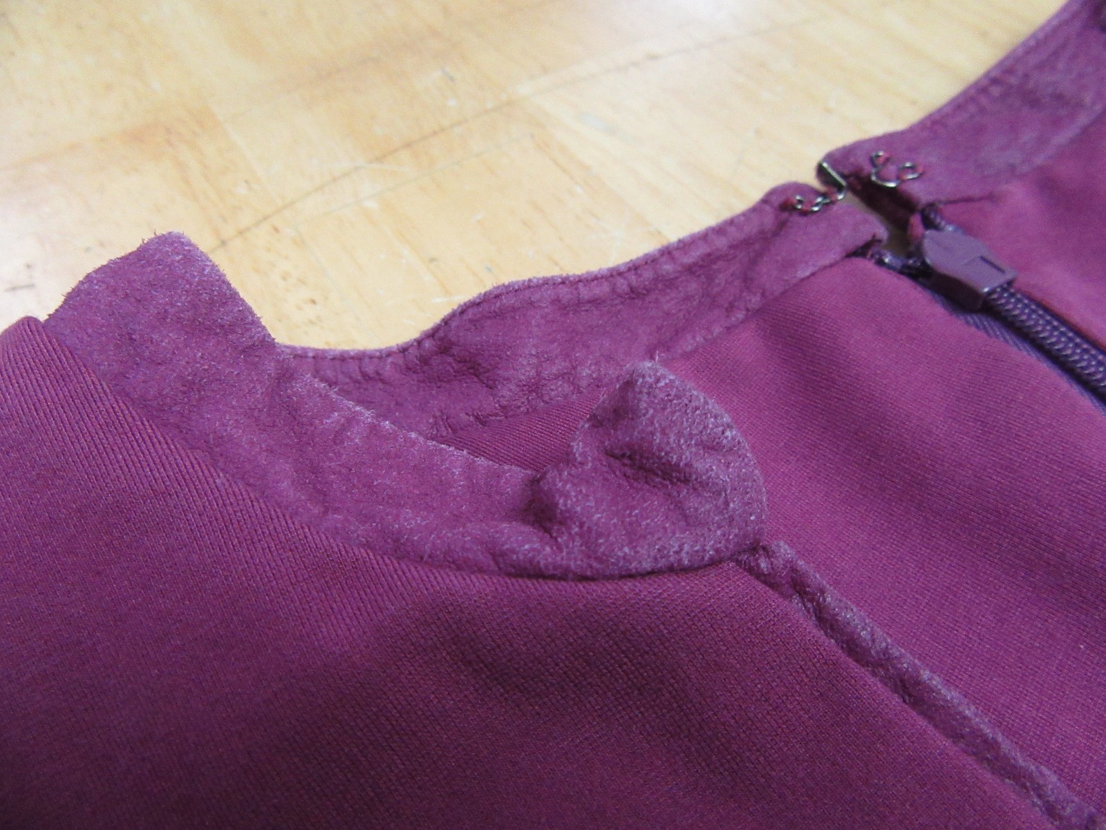 My Tribe V-Neck Real Leather Trim Sleeveless Solid Purple A line Dress Size S