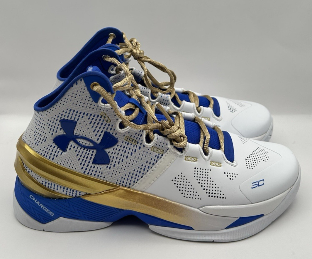 NEW Under Armour Curry 2 Basketball Shoes Size 8.5 Gold Rings 3027937 Warriors