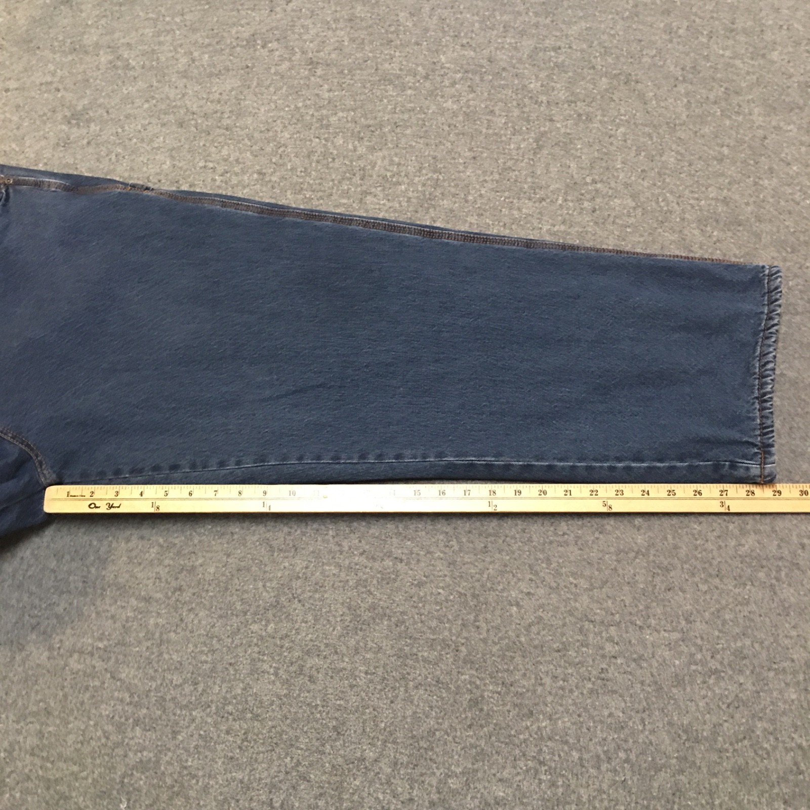 C.E. Schmidt Workwear Men 44×30 Jeans Blue Carpenter Loop Fleece Lined Dark Wash
