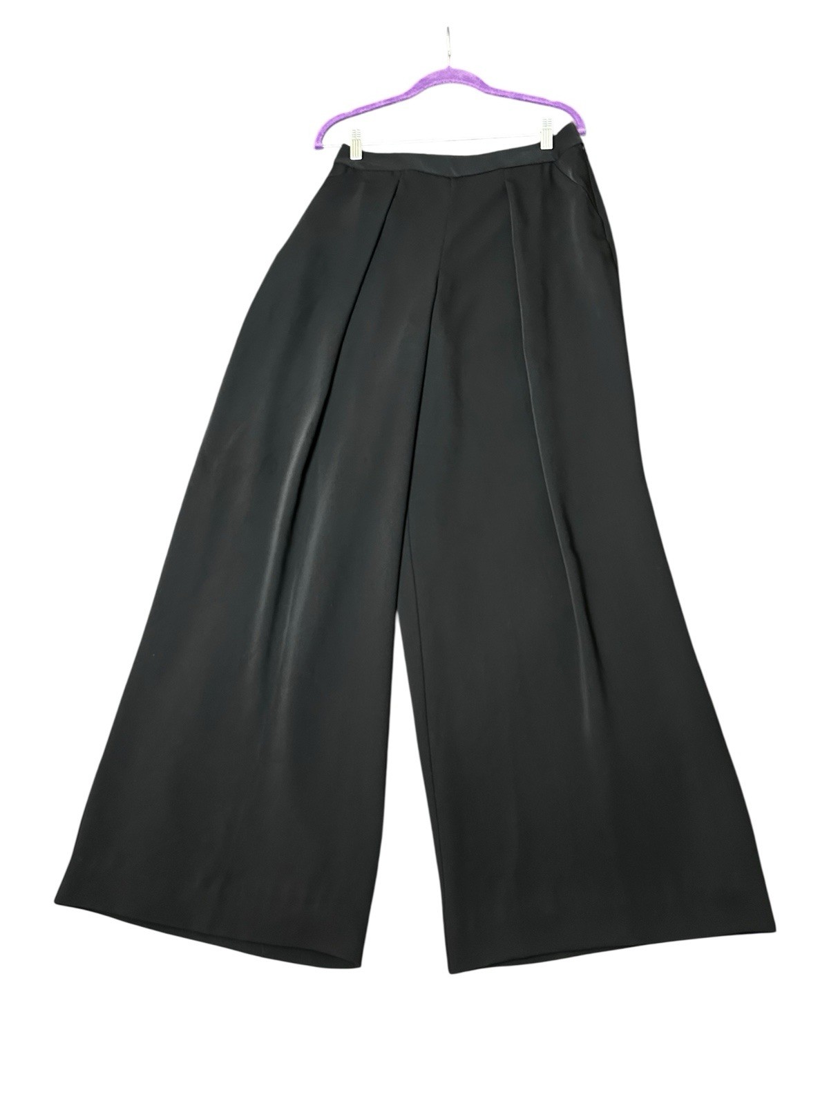 Veronika Maine Black Wide Leg Pants Sz 10 Corporate Elevated Trousers High Waist