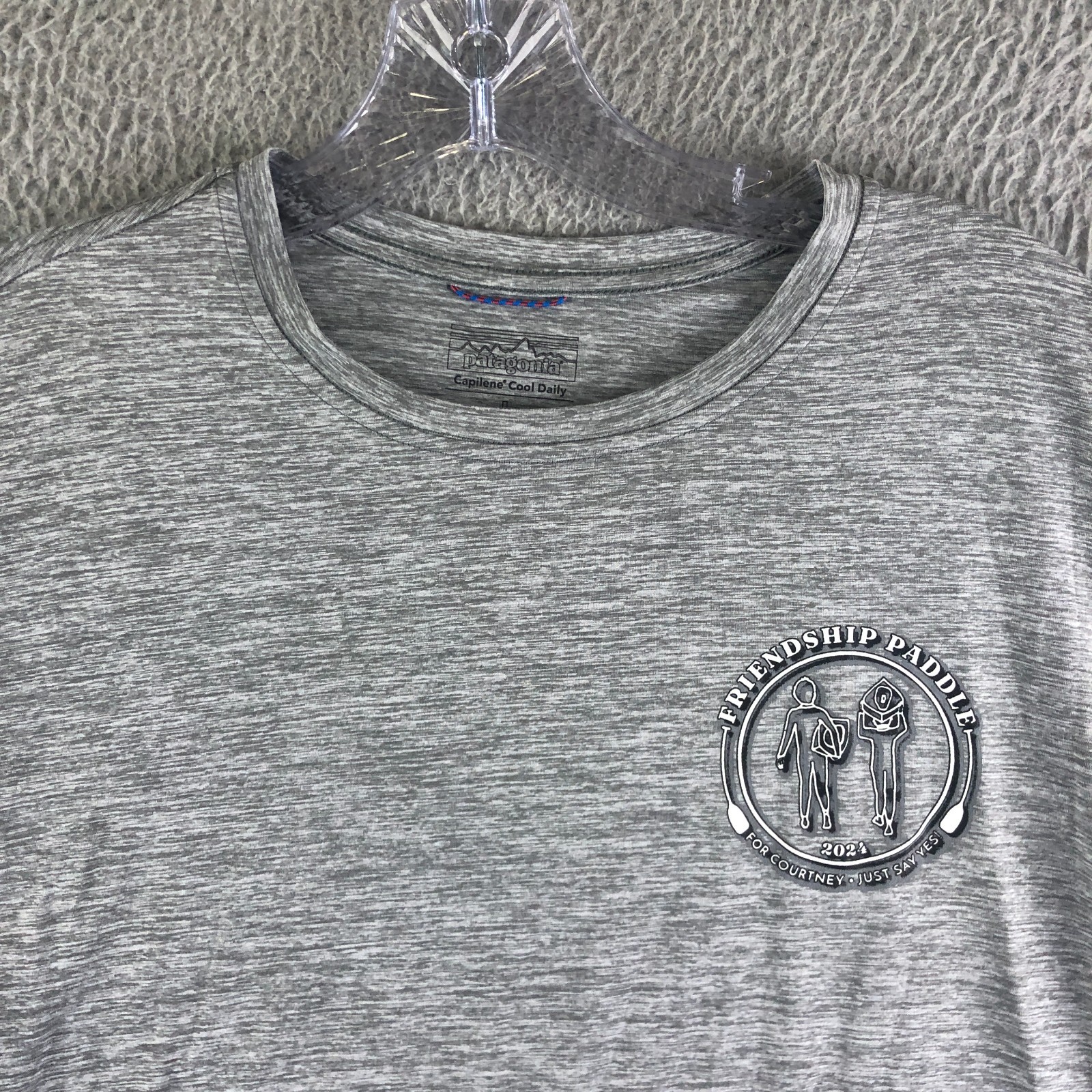 Patagonia Capilene Cool Daily Shirt Mens Large Gray Long Sleeve Hiking Logo