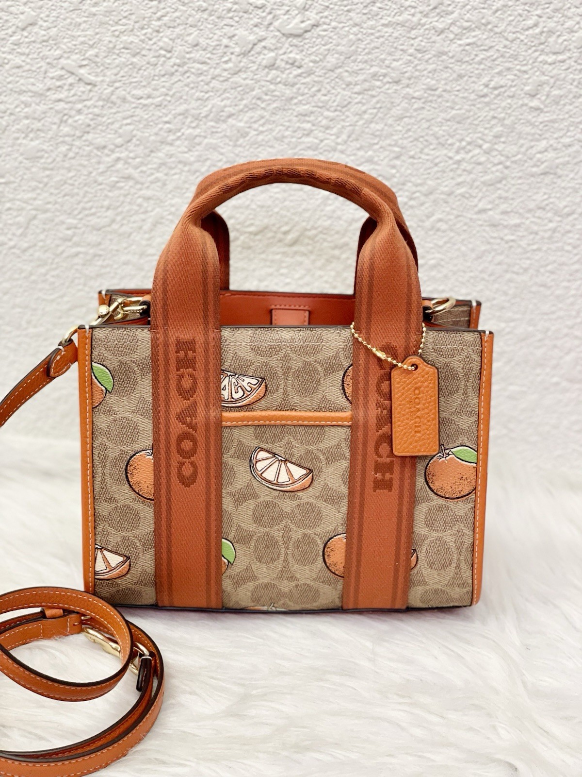 Coach Smith Tote Bag 24 In Signature Canvas With Orange Print CAR81 NWT Limited