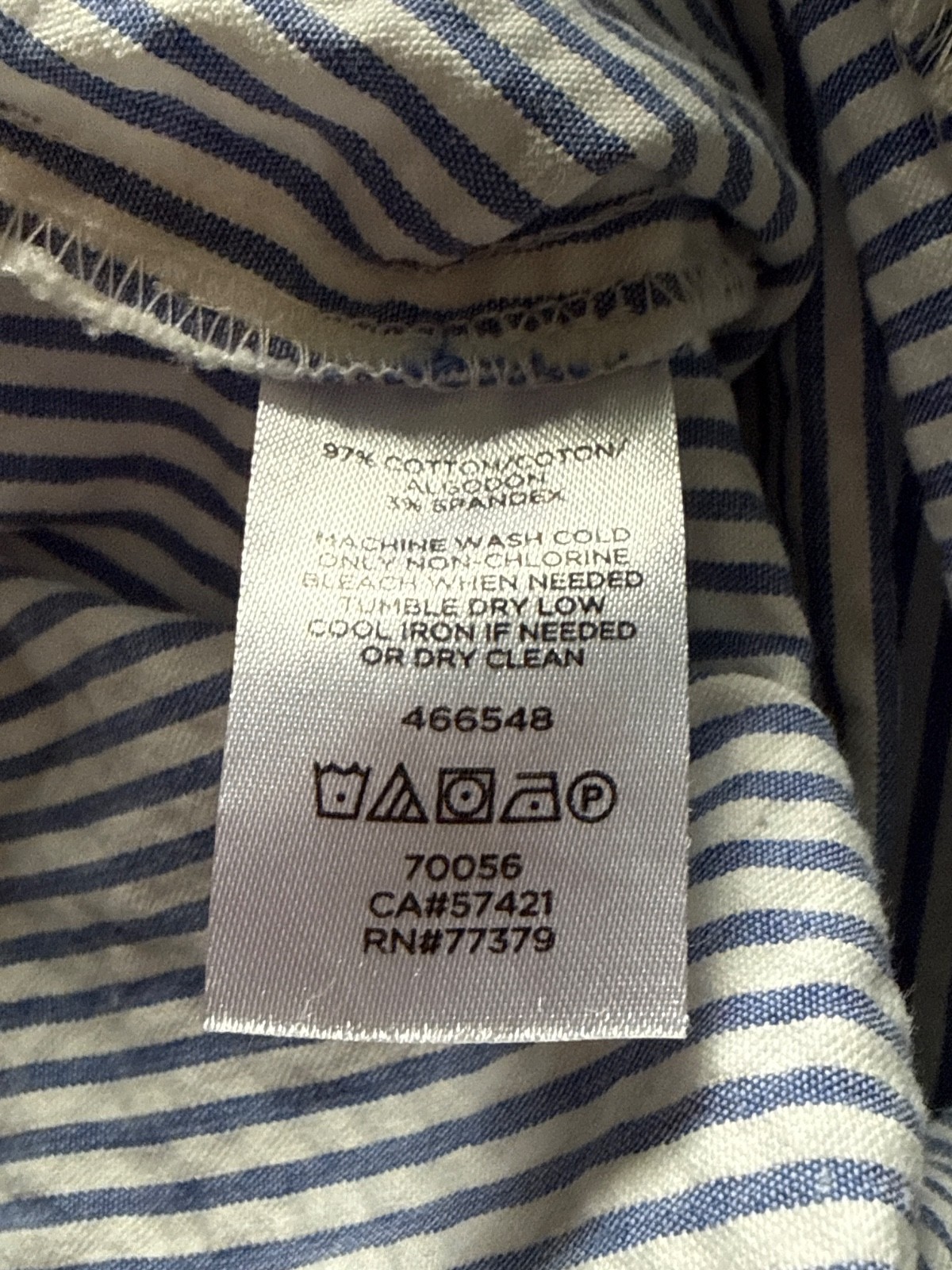 Ann Taylor Factory Stripe Seersucker Dress Knee Length Puff Sleeve Women’s Sz 6