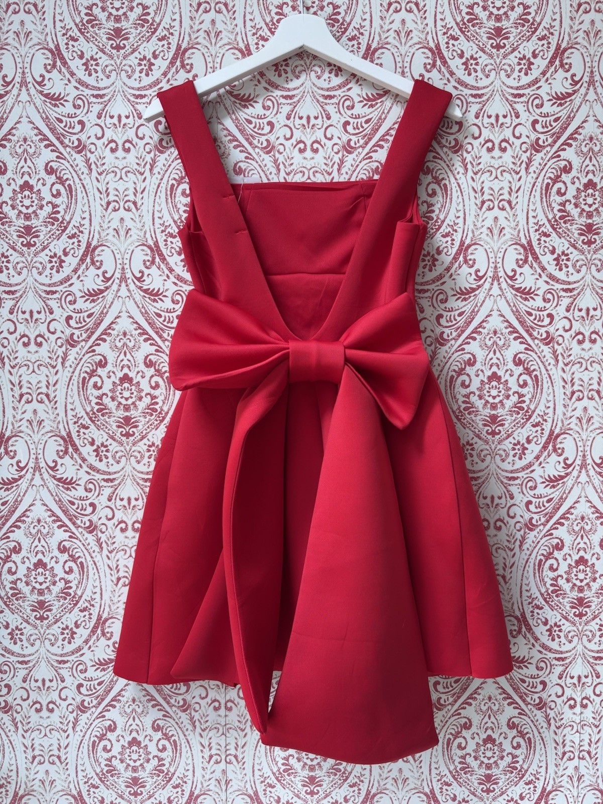 Quiz Big Red Bow Skater Dress Size 10 New With Tags