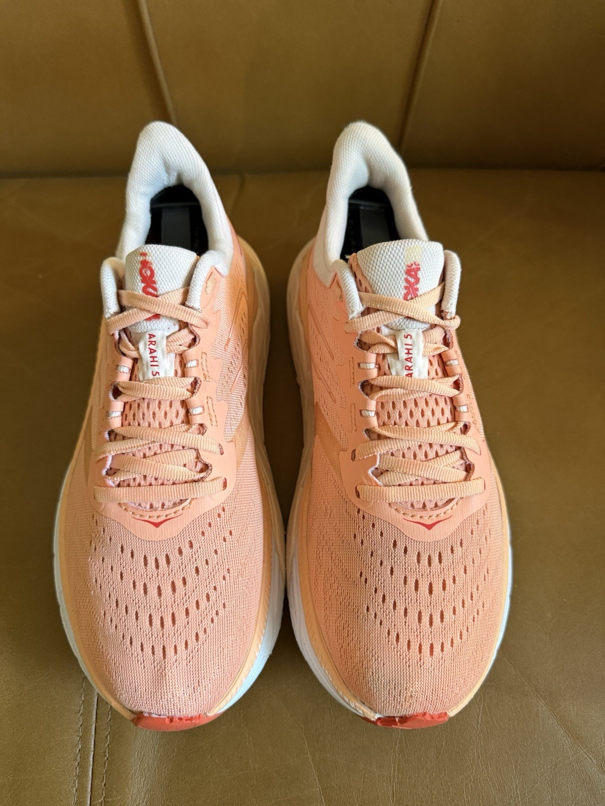 HOKA Arahi 5 Women’s Size 8.5B Pink Coral Running Shoes Sneakers 1115012 EUC