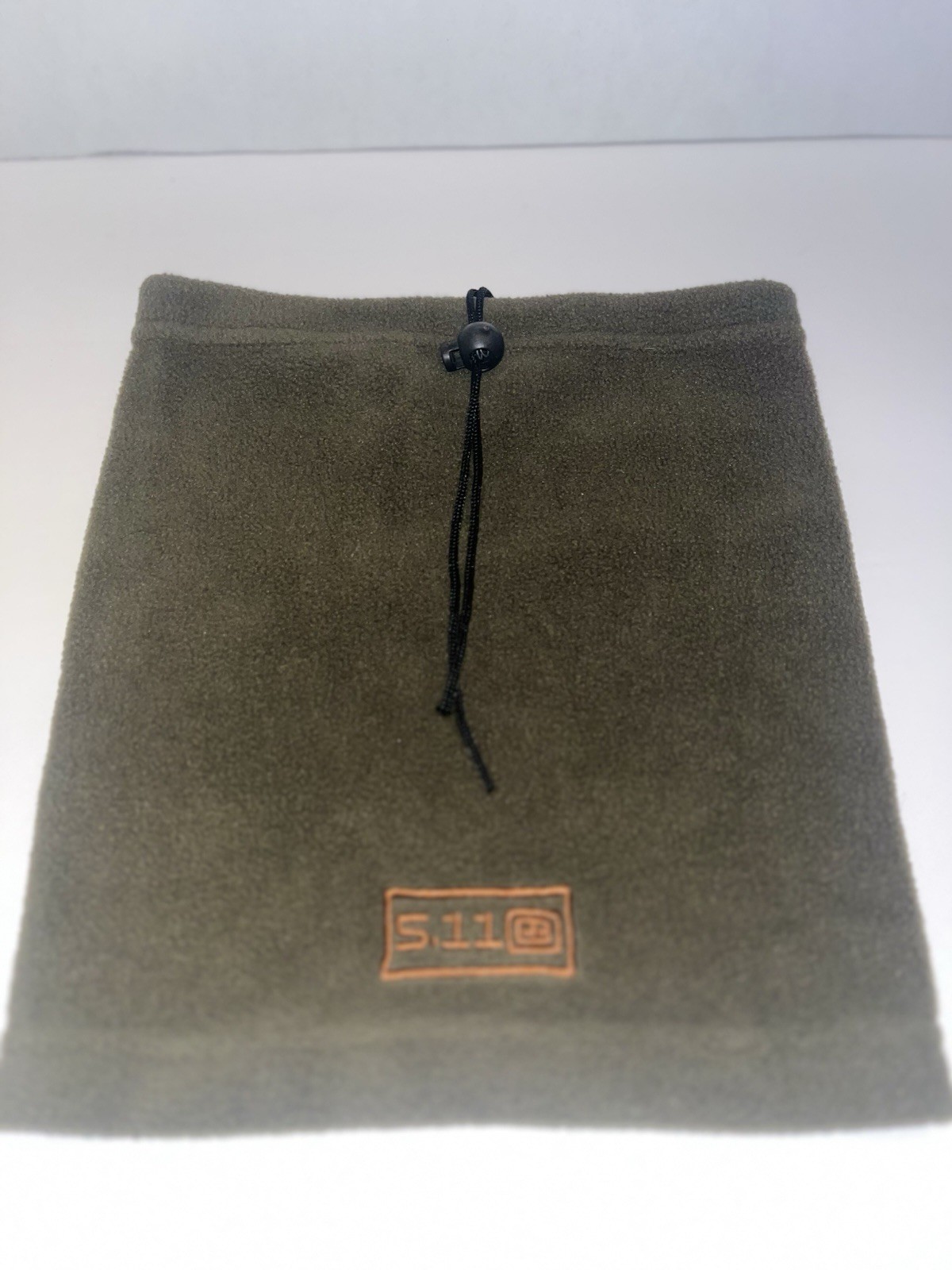 5.11 Tactical Green Fleece Neck Warmer Scarf Cowl/Snood Solid Logo Drawstring