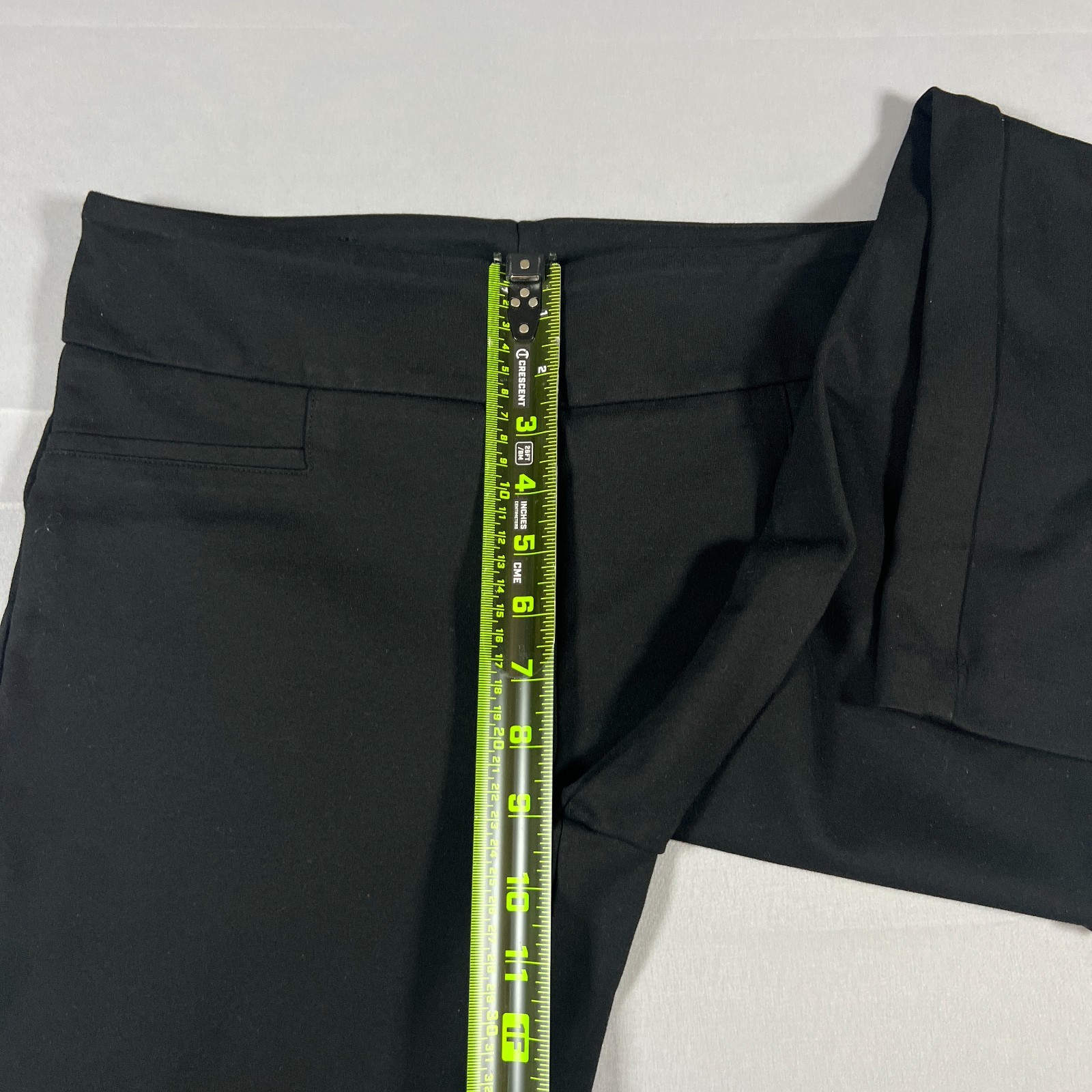 Dalia Twill Ponte Pants Womens Medium Black 4 Way Stretch Straight Leg Mid Rise