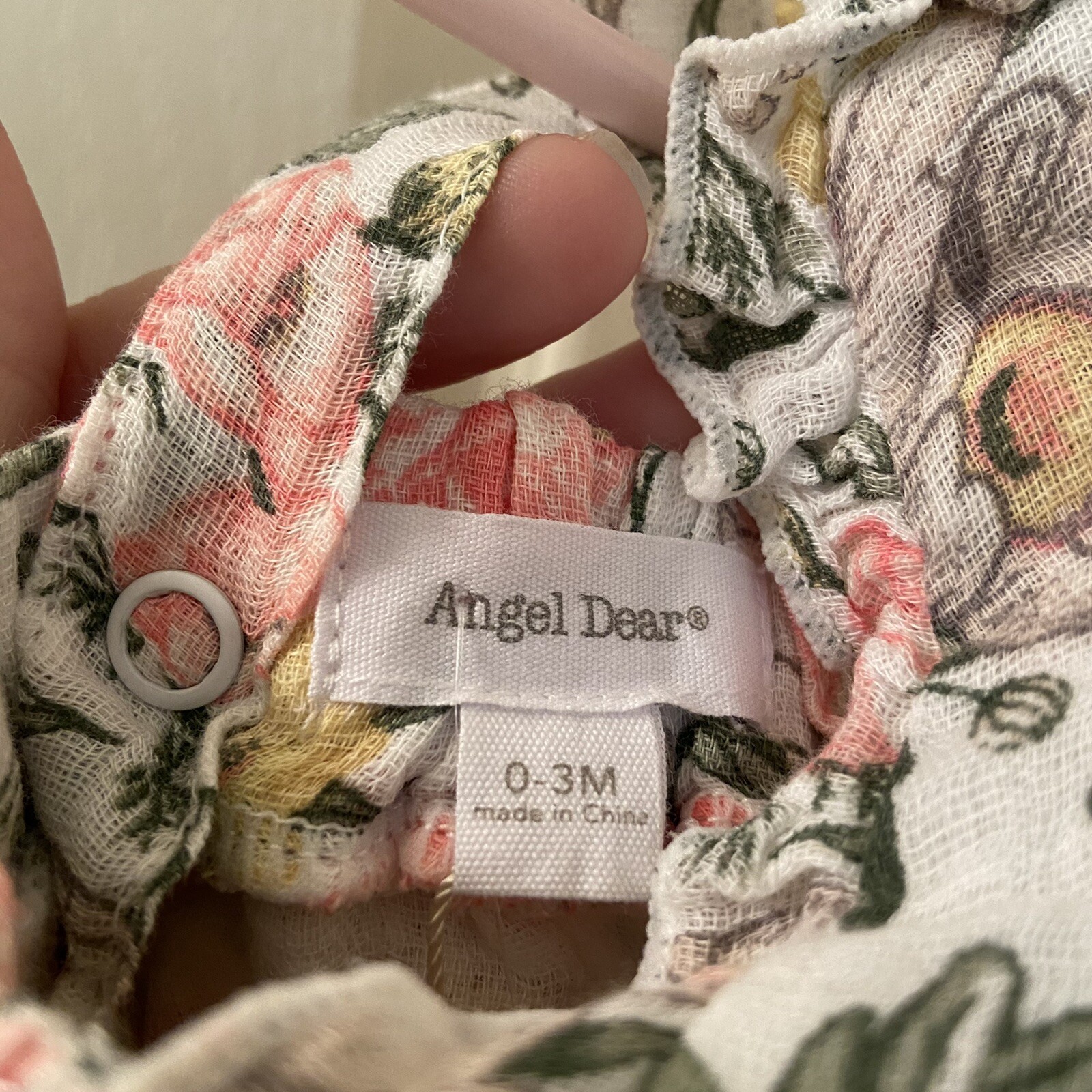 Angel Dear Sunsuit Bubble Romper Floral Ruffle Muslin Size 0-3 Months NWT