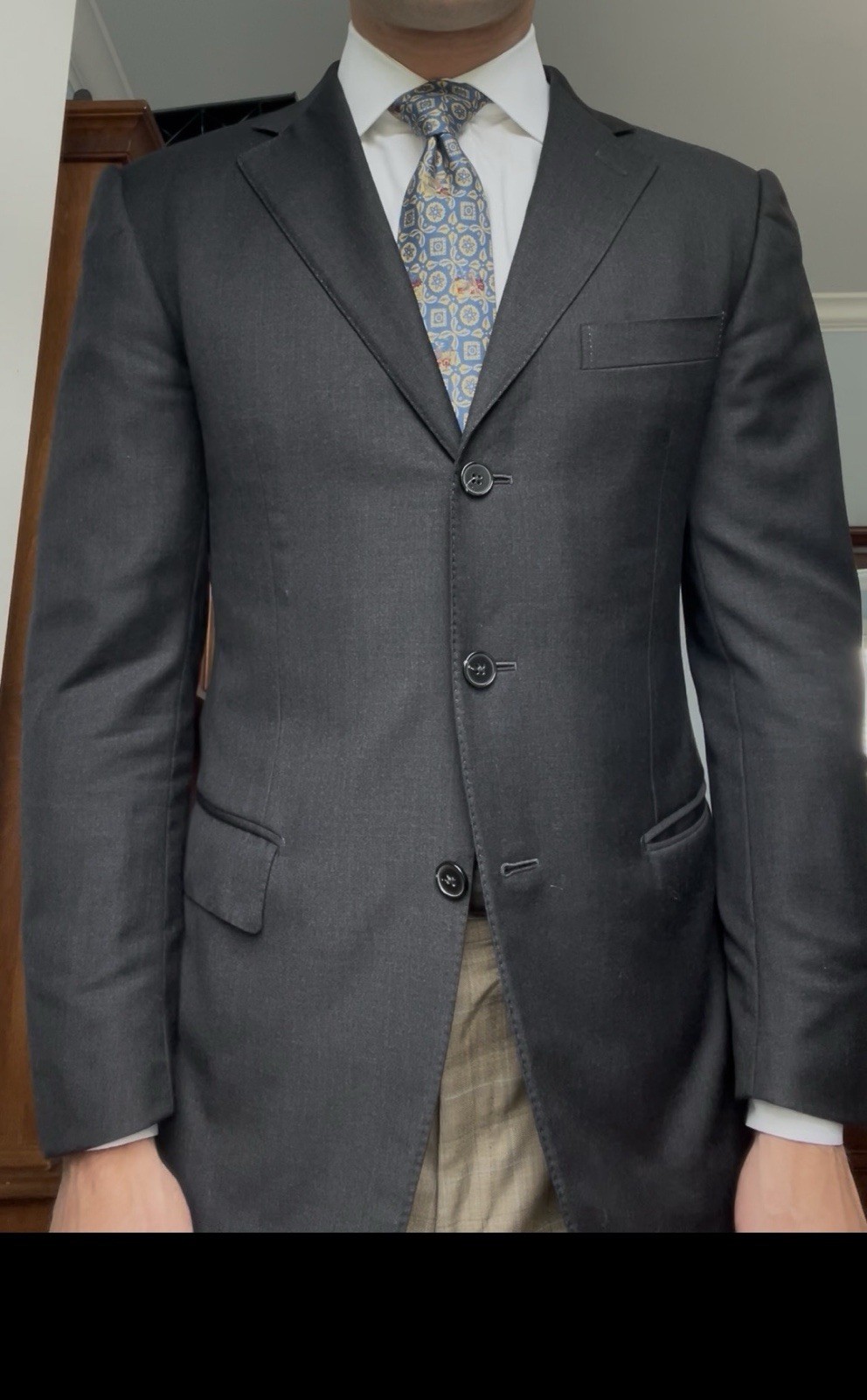 Ermenegildo Zegna Charcoal Grey Blazer Full Canvas 38 Regular Made In Italy