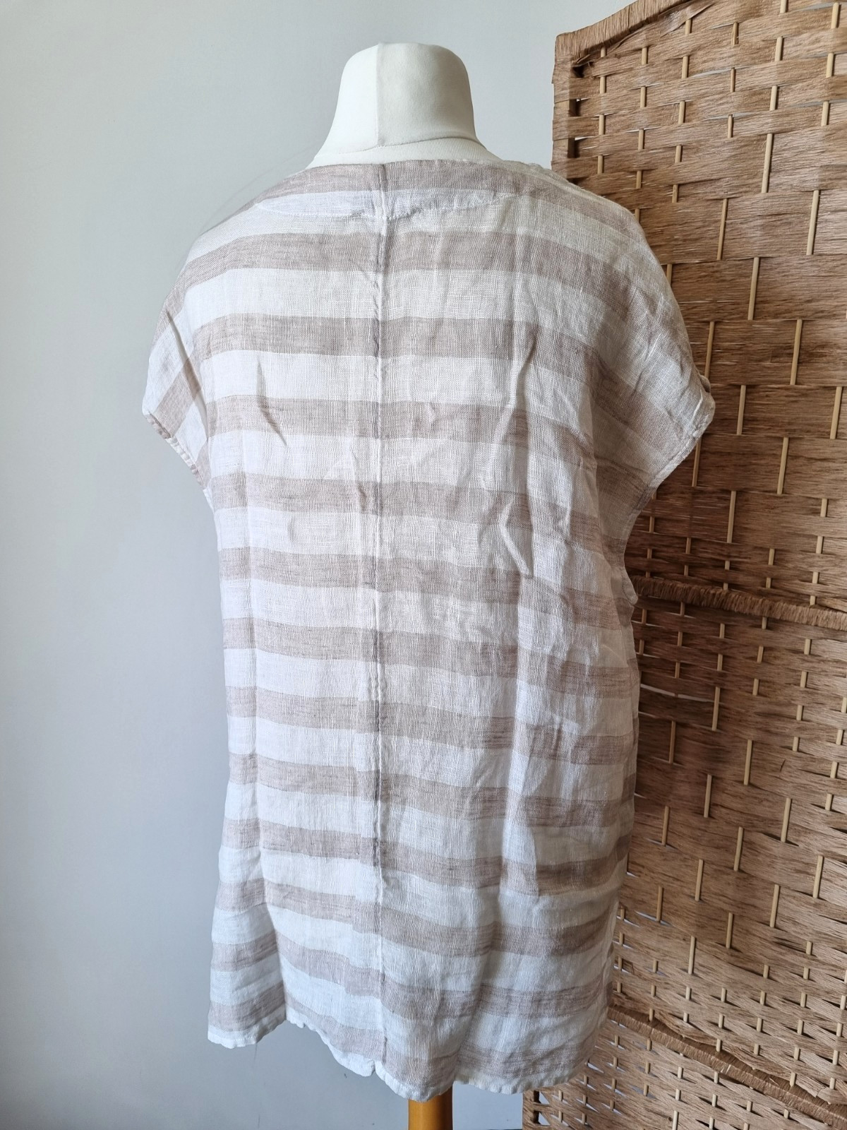 Deane & White Beige 100% Linen Blouse Top Women’s Large 44″ bust 14 / 16