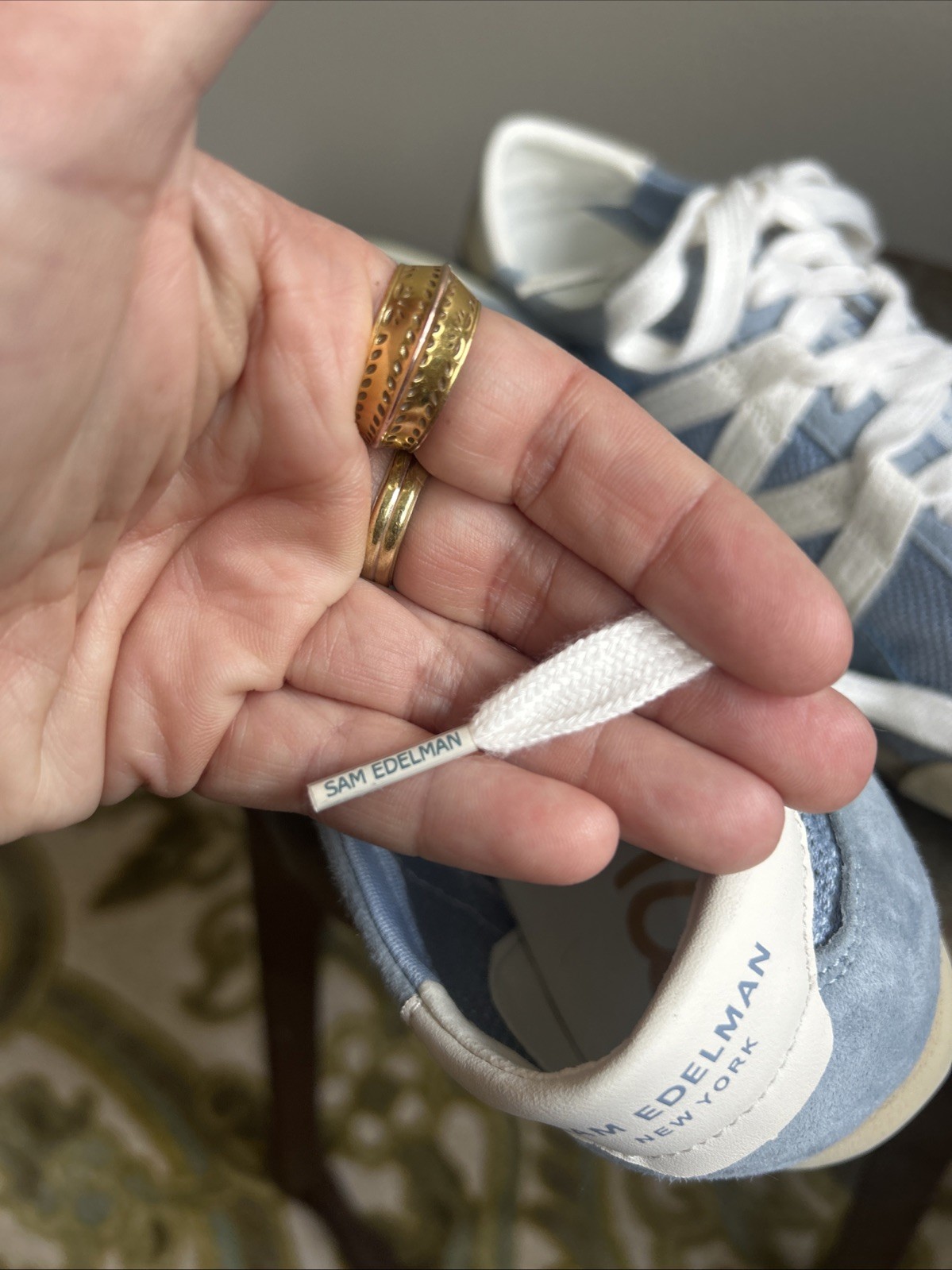 Sam Edelman Mesh And Suede Sneakers In Dusty Blue. Size 8 Never Been Worn