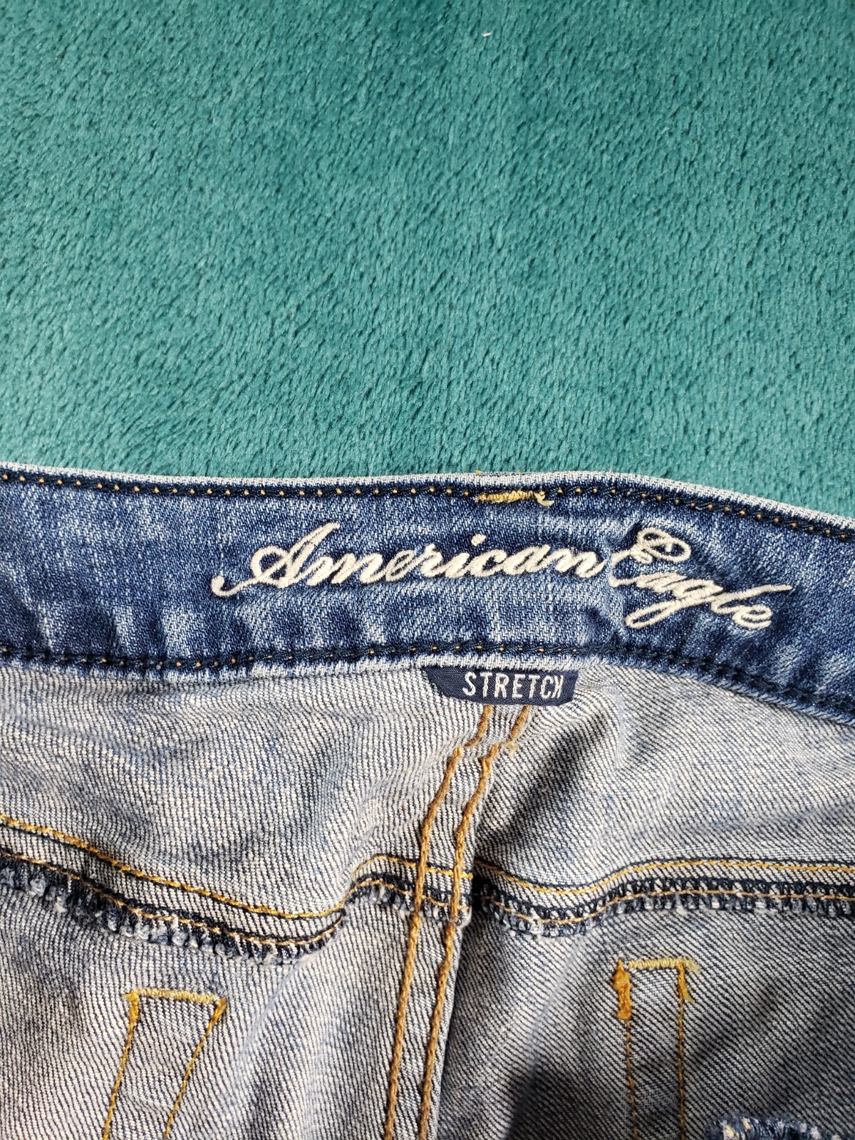 American Eagle Jeans Size 4 Womens Blue Stretch Pants Mid Rise Vintage Flared