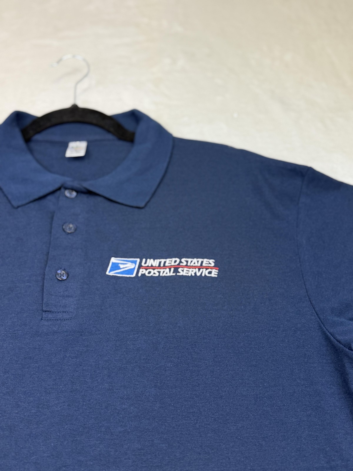 NEW USPS Uniform Polo Shirt Navy Blue Large Unisex Embroidered Logo