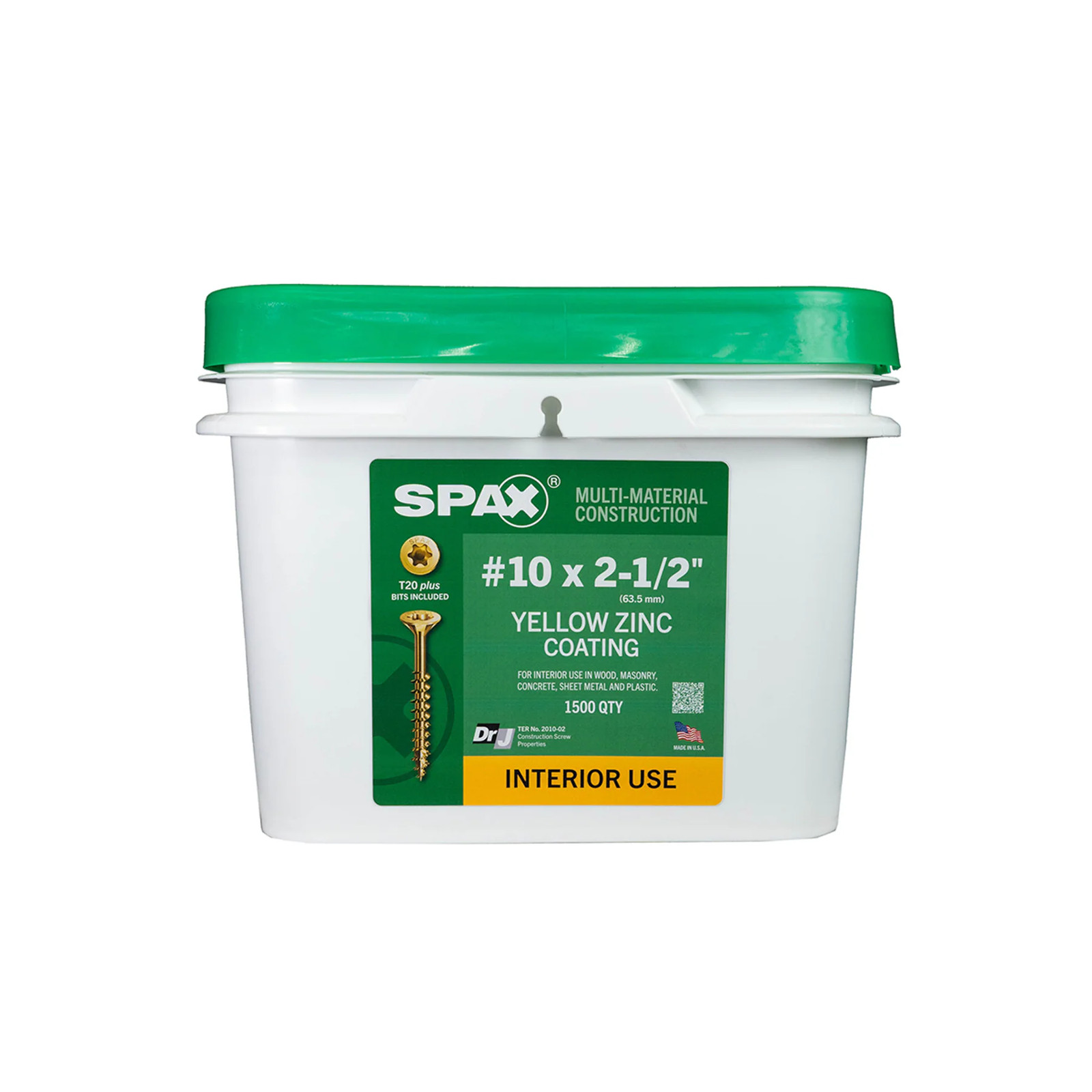 SPAX Construction Framing Countersunk Flush Finish #10 x 2-1/2-in Yellow z|15350