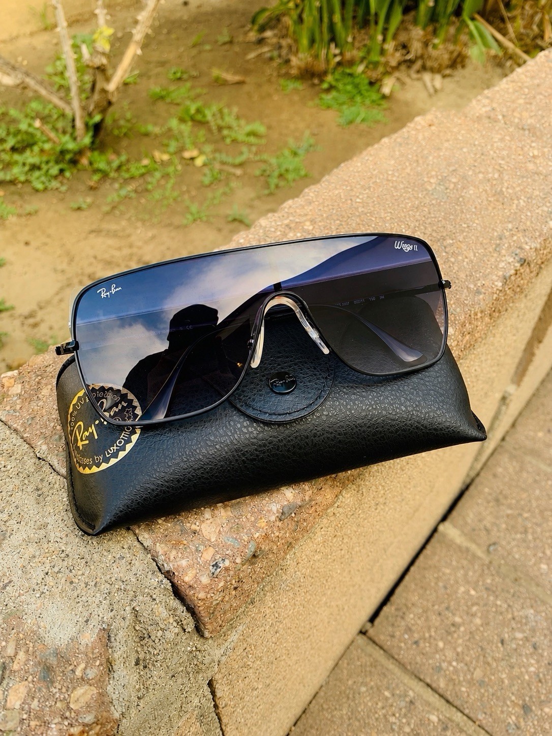 NEW Authentic Ray Ban Wings II RB3697 3697 Black Gradient One Size Fits All