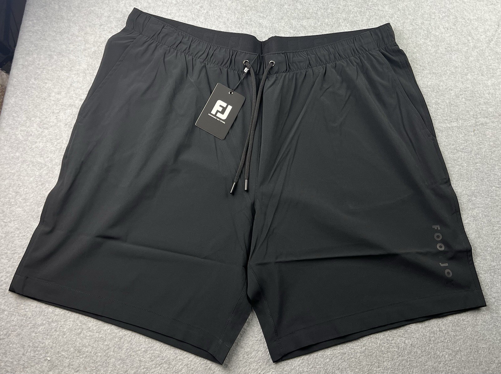 FootJoy FJ Elastic Black Men’s Workout Training Shorts Size 2XL 8″ Inseam NWT