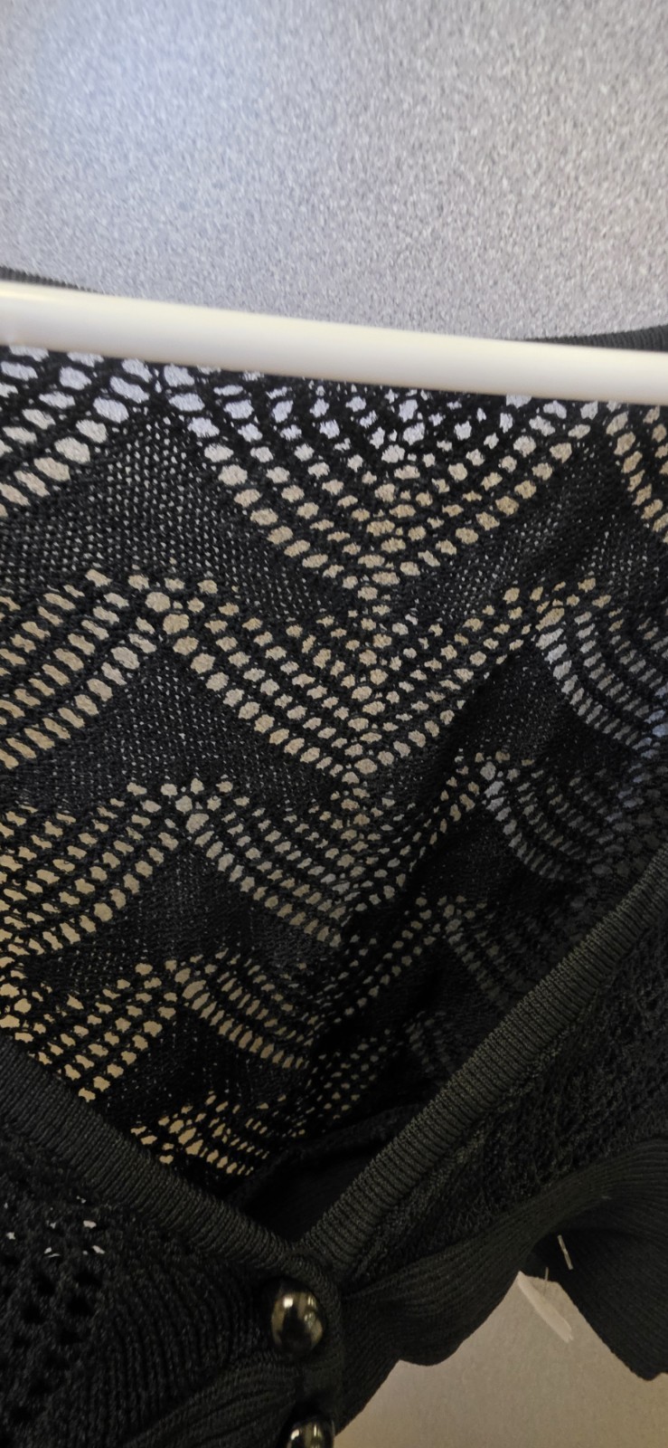For HER Black Crochet Button Up Short Sleeve Crop Top Size S For Any Occasion