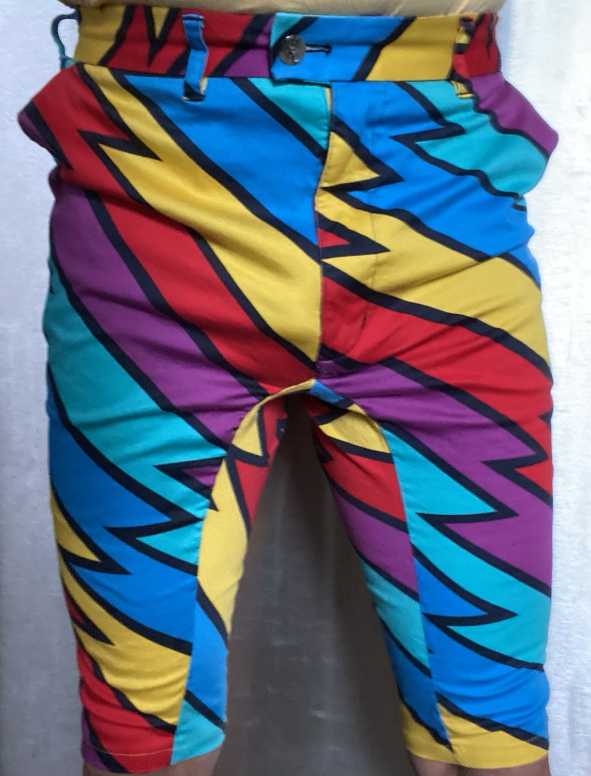 Loudmouth Unisex Multicolor Geometric Shorts Custom Tailored size 31/32 tapered