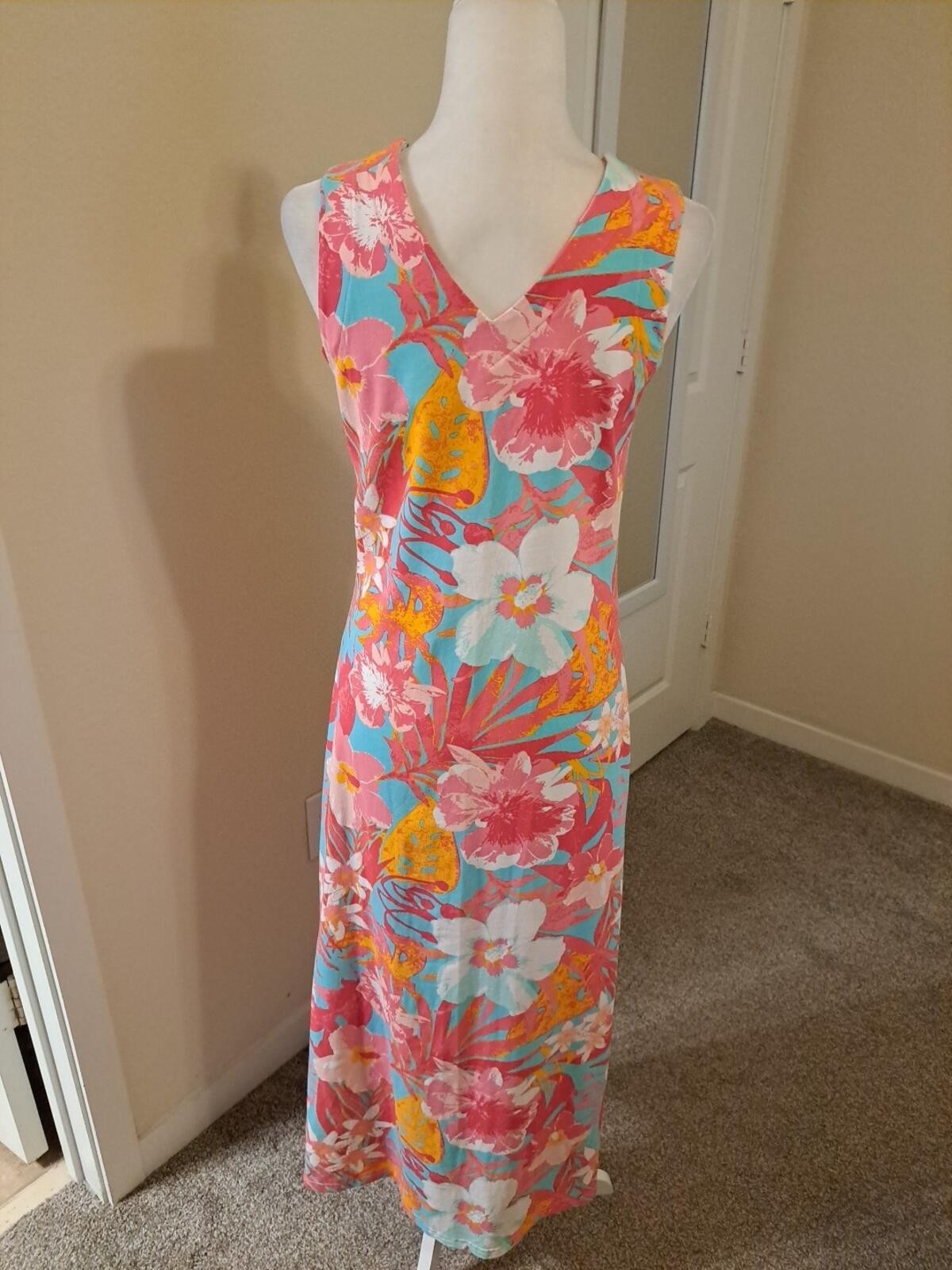 Ana Clare Emilee Maxi Shift Dress Tahiti Size S EUC