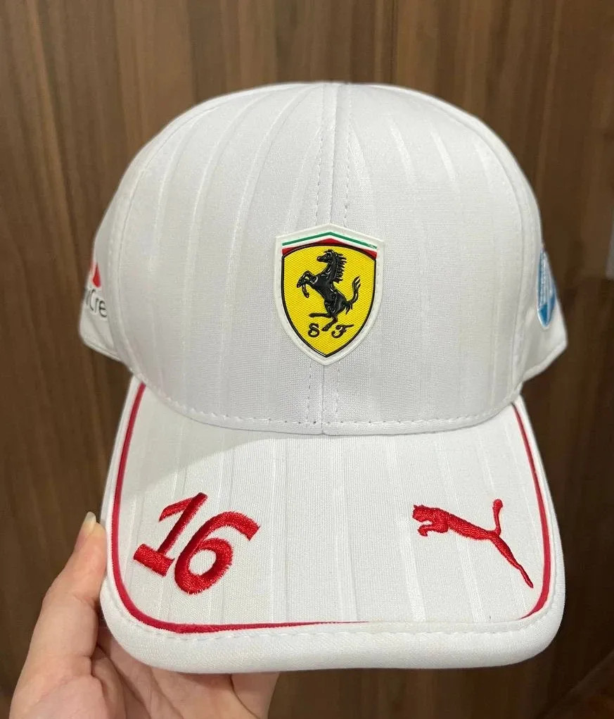 Ferrari F1 Charles Leclerc Miami GP White Racing Team Cap Adjustable New