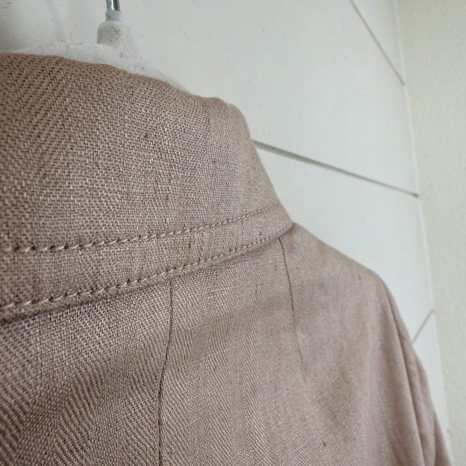 J. Crew KEATING BOY Blazer Jacket 100% Linen Blush Herringbone 37358 Women 2
