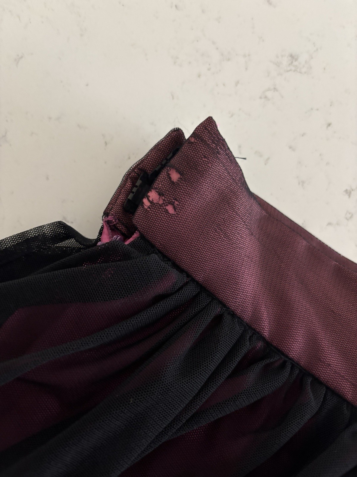 Vintage Chetta B Evenings Tule Layered Black Pink Raspberry Maxi Skirt 10