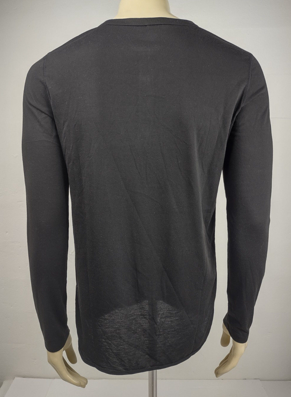 NWT Paskho black heather Henley long sleeve shirt mens Medium