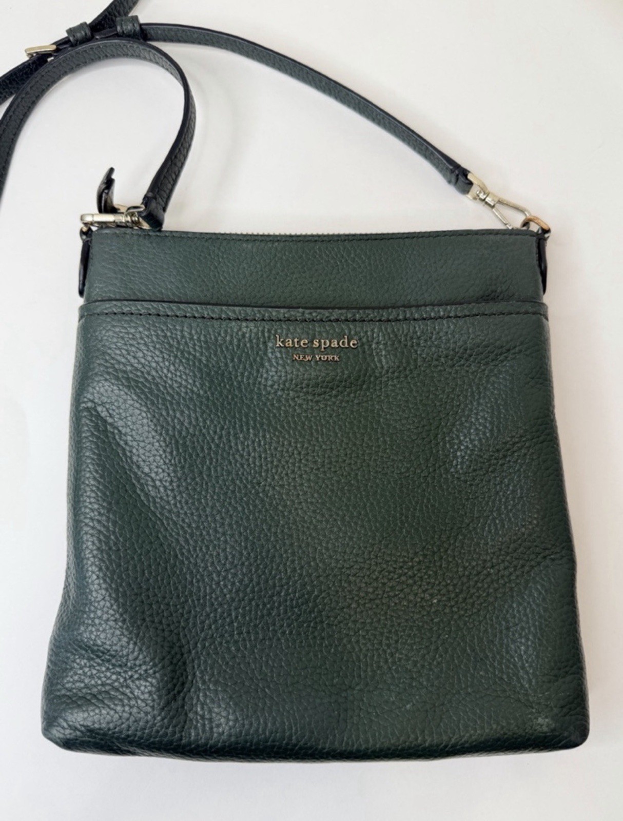 Kate Spade Green Pebbled Leather Crossbody Bag