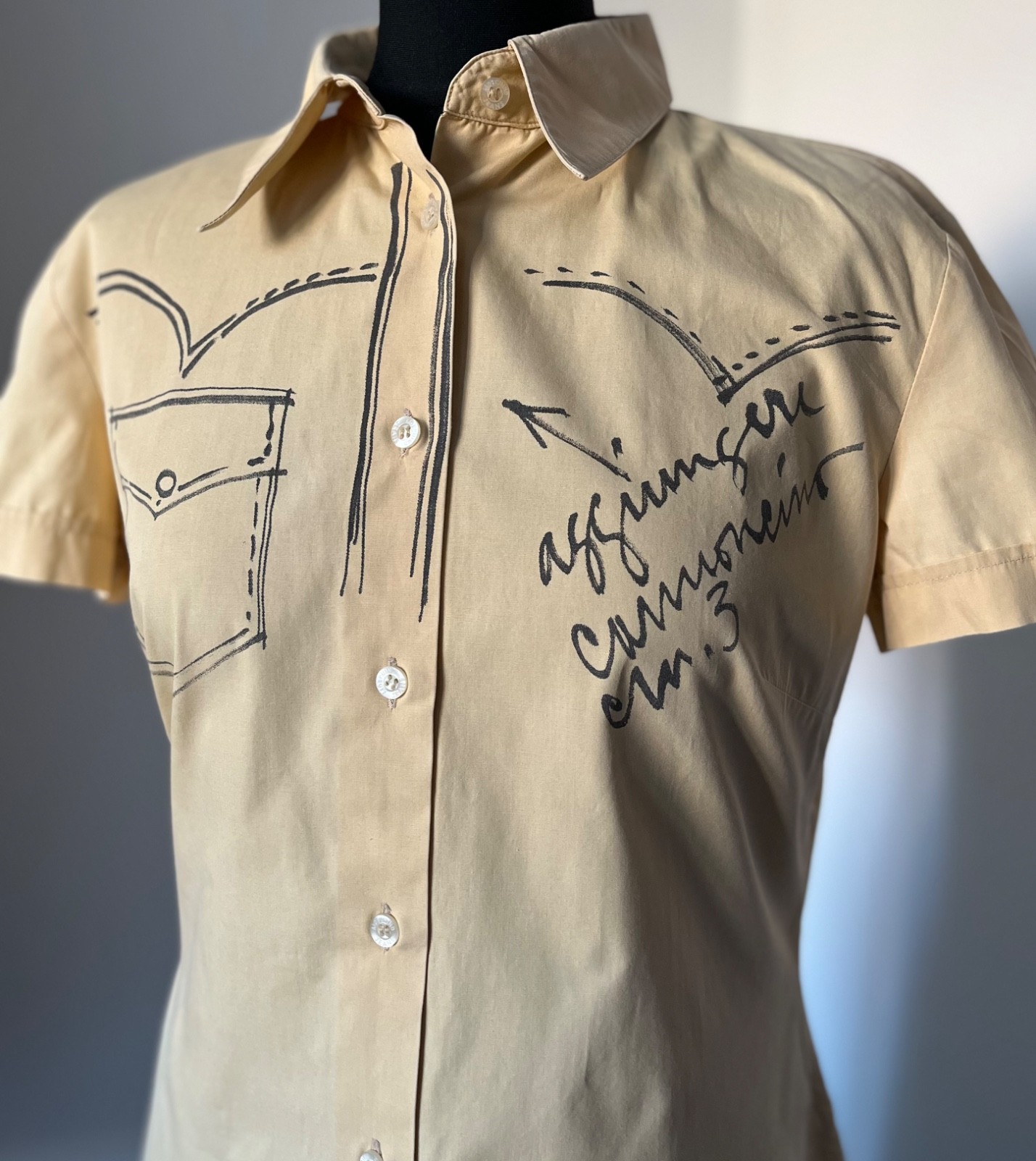 90s Moschino Jeans Scribble Print Cotton Shirt Franco Moschino Vtg Italy L | TAD