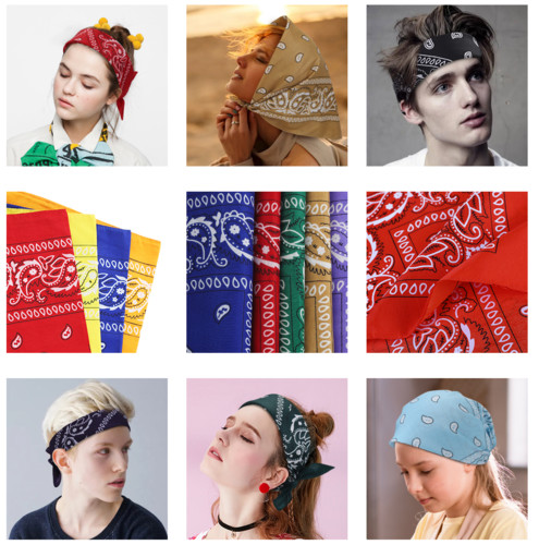 6/12 Pack Multi-Purpose Paisley Print Bandanas Head Wrap 100% Cotton 22×22