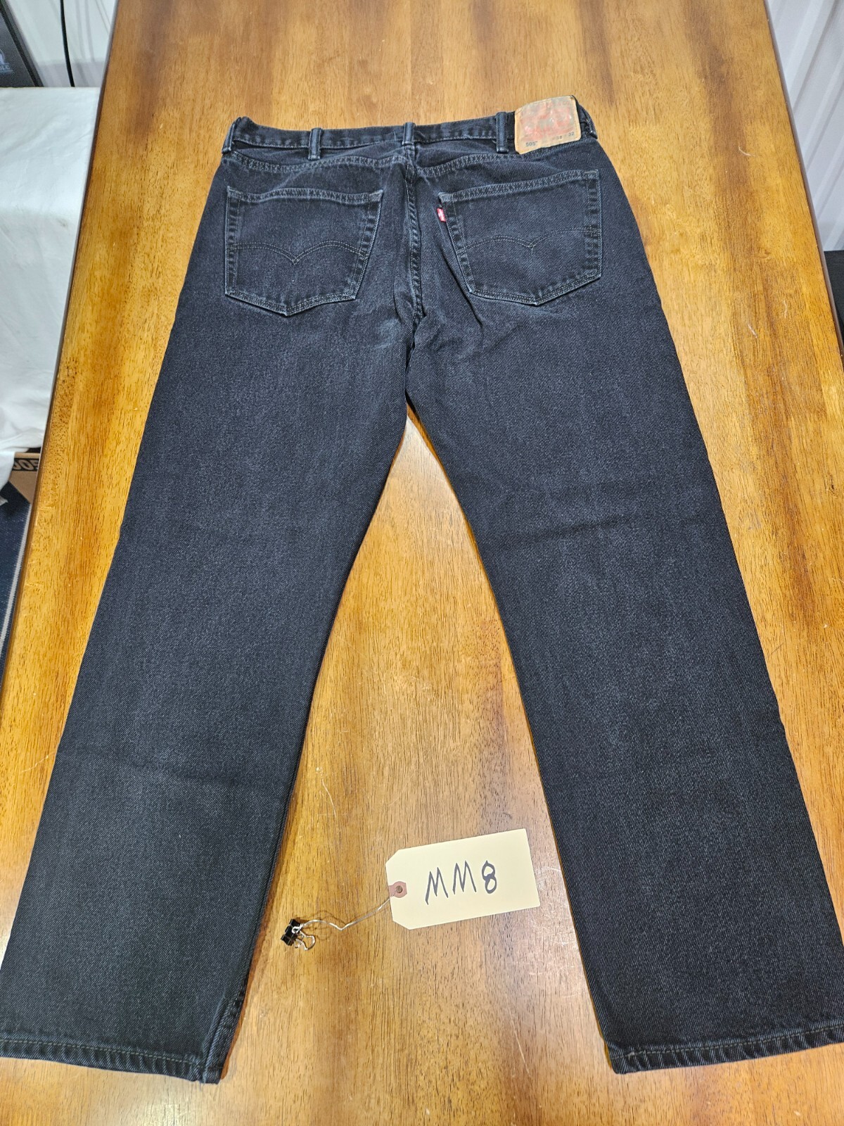 Levi Strauss Denim Jeans 505 Mens Size 38×32 Zipper Button Pockets Dark Wash