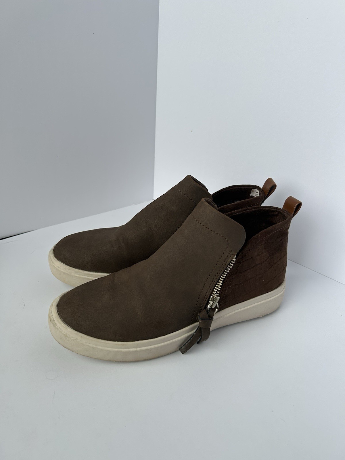 Dr. Scholl’s Brown Suede Ankle Bootie Sneaker, Comfortable Womens’ Shoes, US 6.5