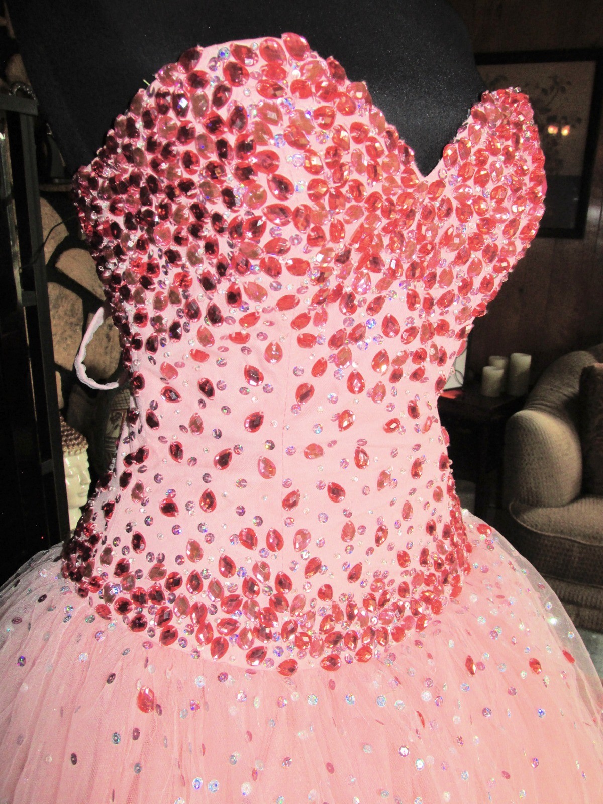Vtg MORI LEE by Marilyn Gardner Peach Gown Dress Quinceañera Prom SZ 2