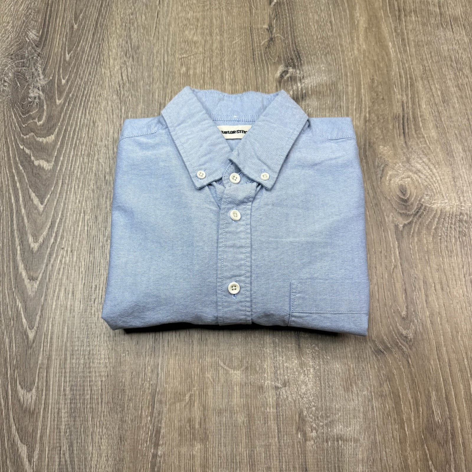 Taylor Stitch Mens Blue Organic Cotton Modern Outdoor Button Down Shirt Size 38