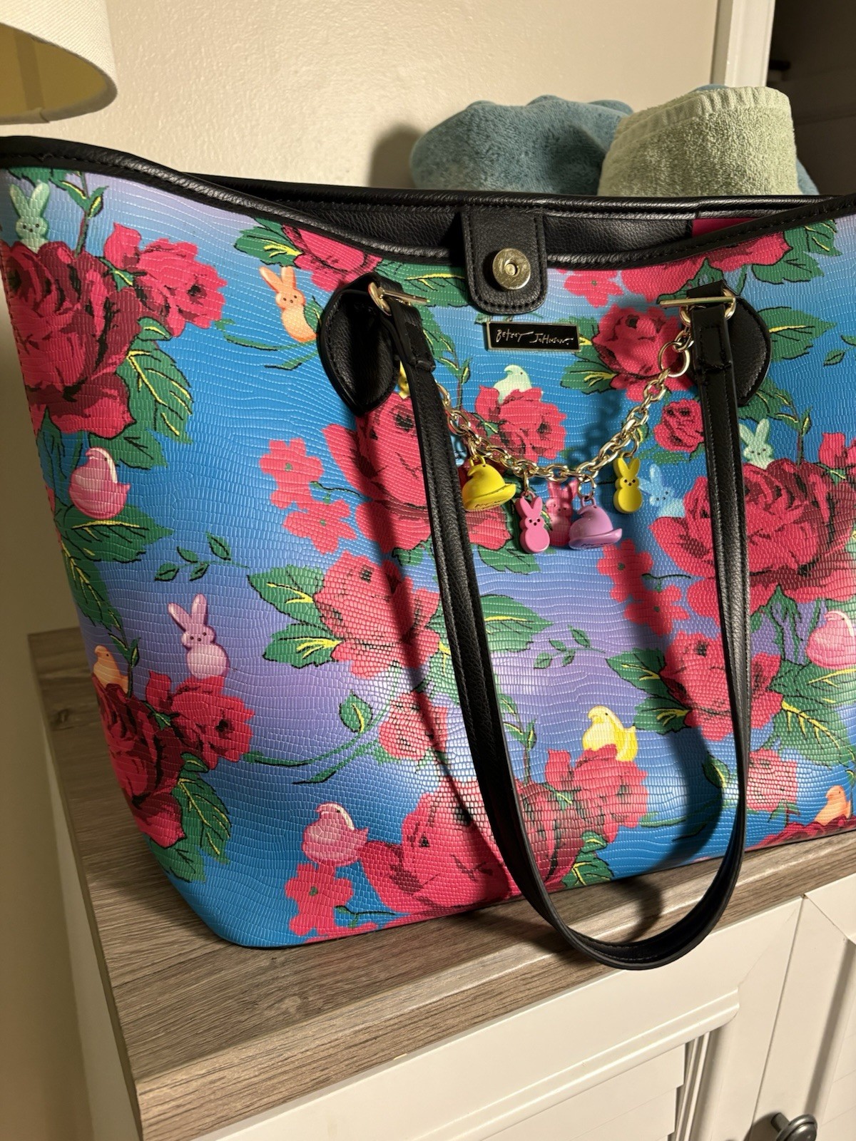 Limited Edition Peeps x Betsey Johnson Purse Tote Pink Bunny Easter Spring