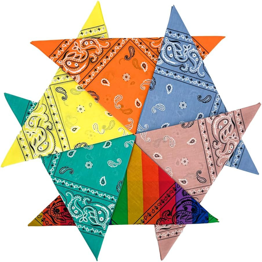 Bandanas 3 Pack 6 Pack 12 Pack 22 Inch Cotton Paisley Kerchiefs for Men and Wome