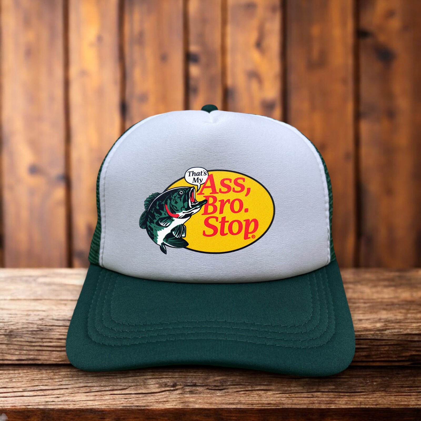 That’s My Ass Bro Stop Mens Trucker Hat Bass Pro Shop Fishing Parody Cap
